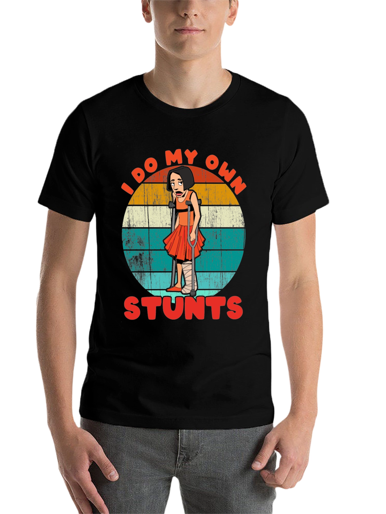 Black I Do My Own Stunts Graphic T-Shirt view 7