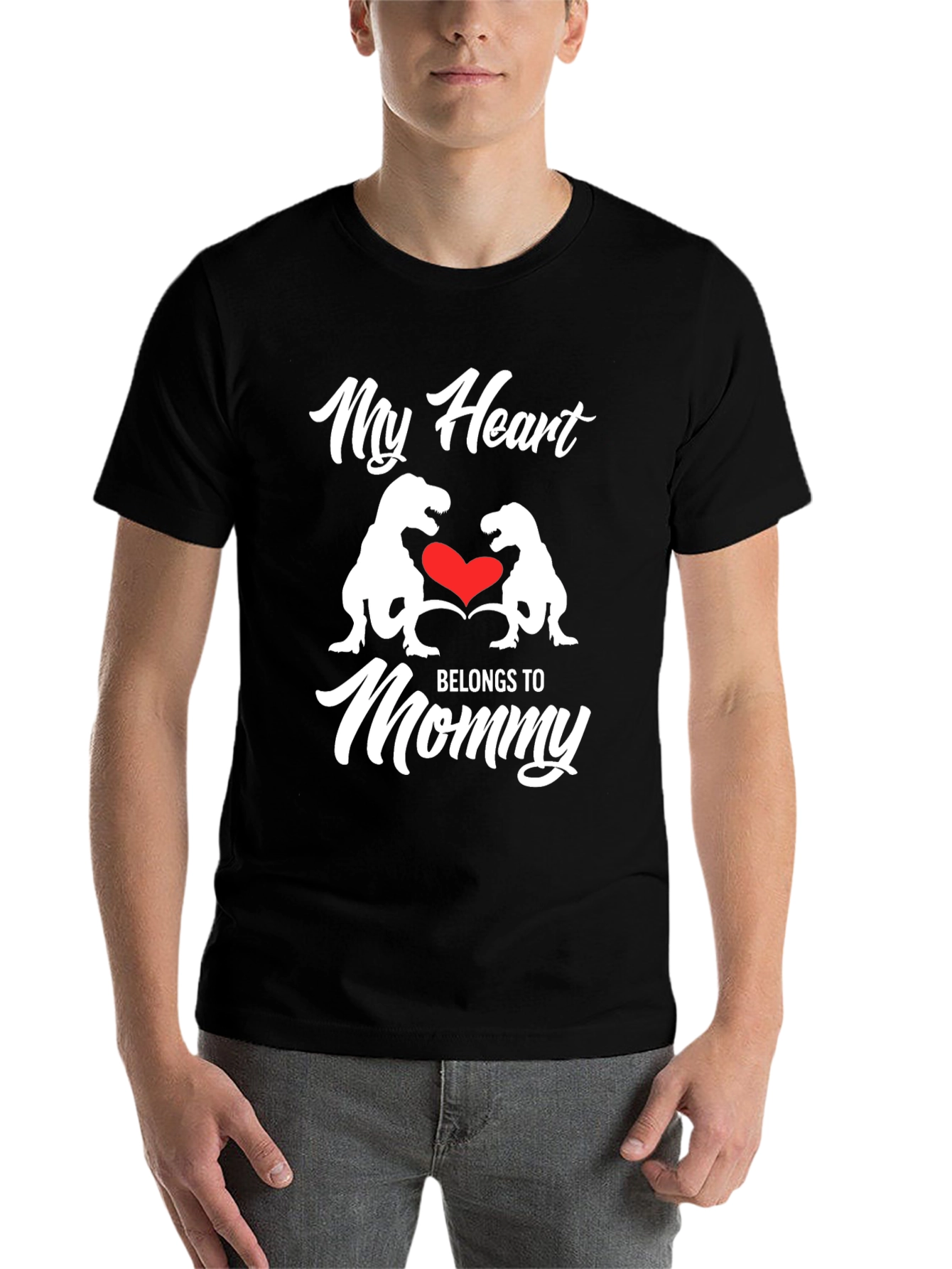 Black My Heart Belongs to Mommy T-Shirt view 7
