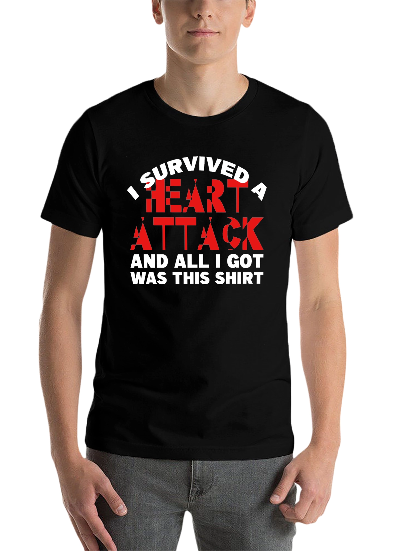 Black I Survived a Heart Attack T-Shirt - Funny Recovery Tee view 7
