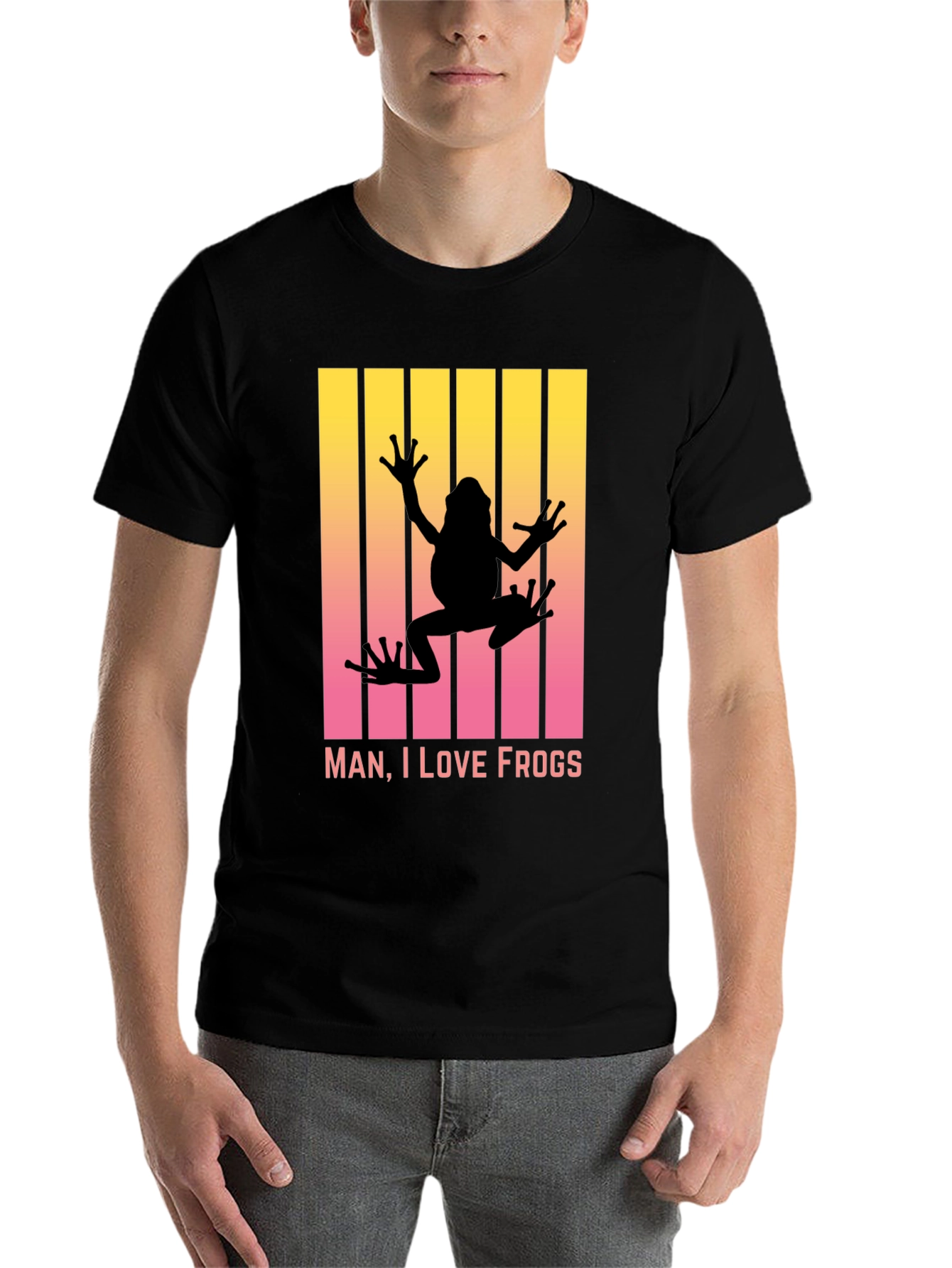 Black Man, I Love Frogs T-Shirt view 7