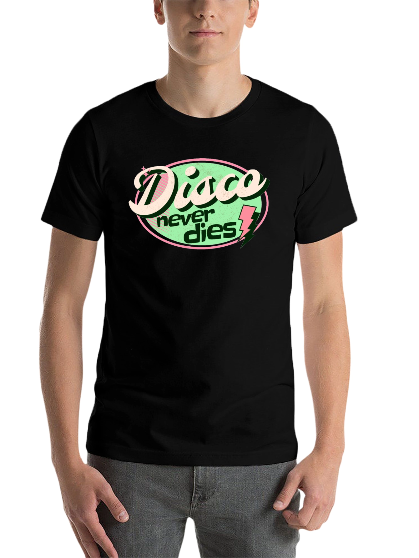 Black Disco Never Dies Graphic T-Shirt view 7