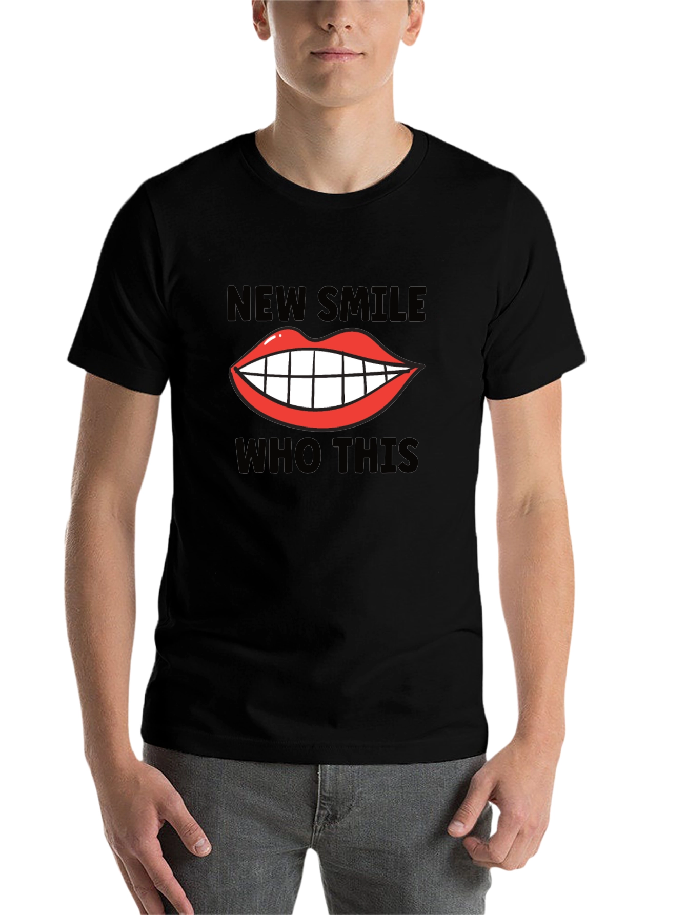Black New Smile Who This Graphic Tee view 7