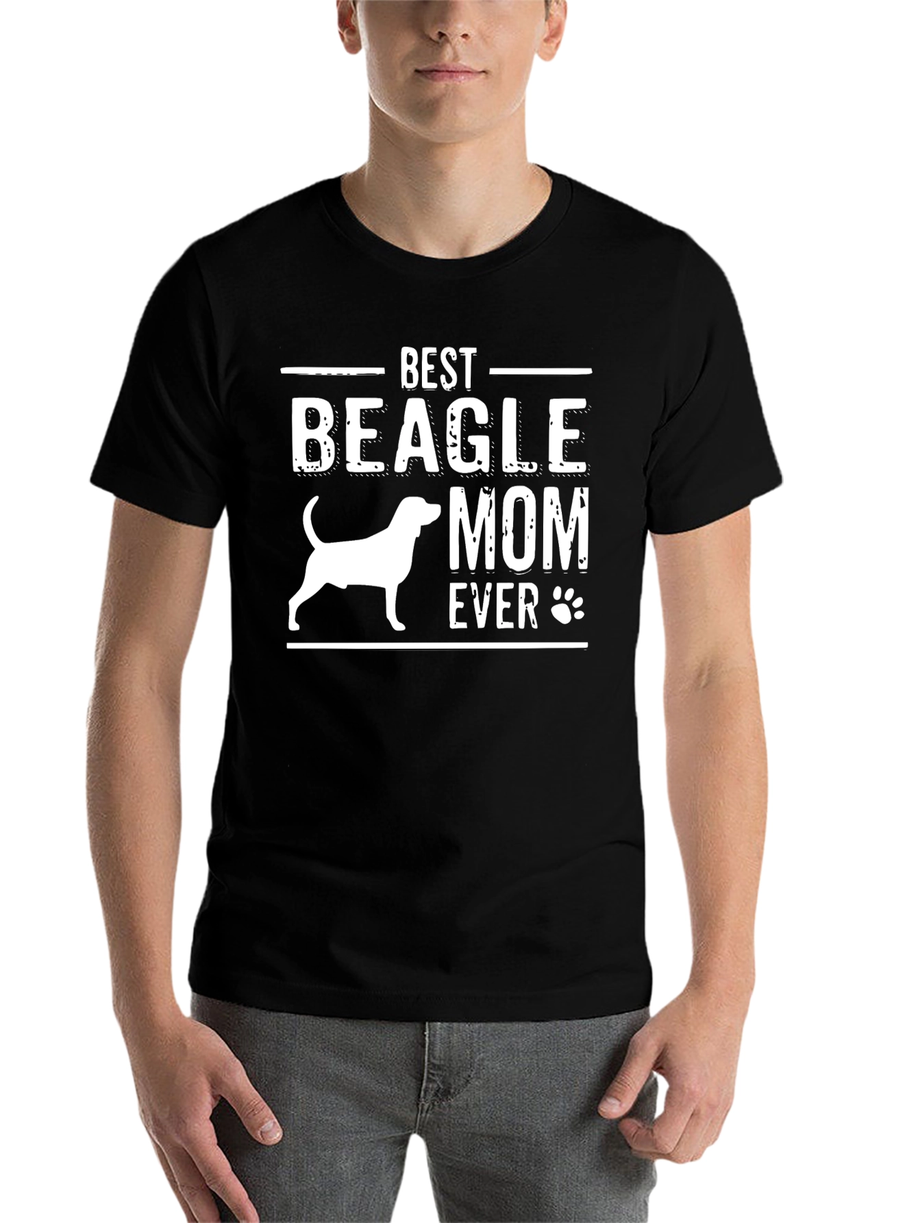 Black Best Beagle Mom Ever T-Shirt view 7