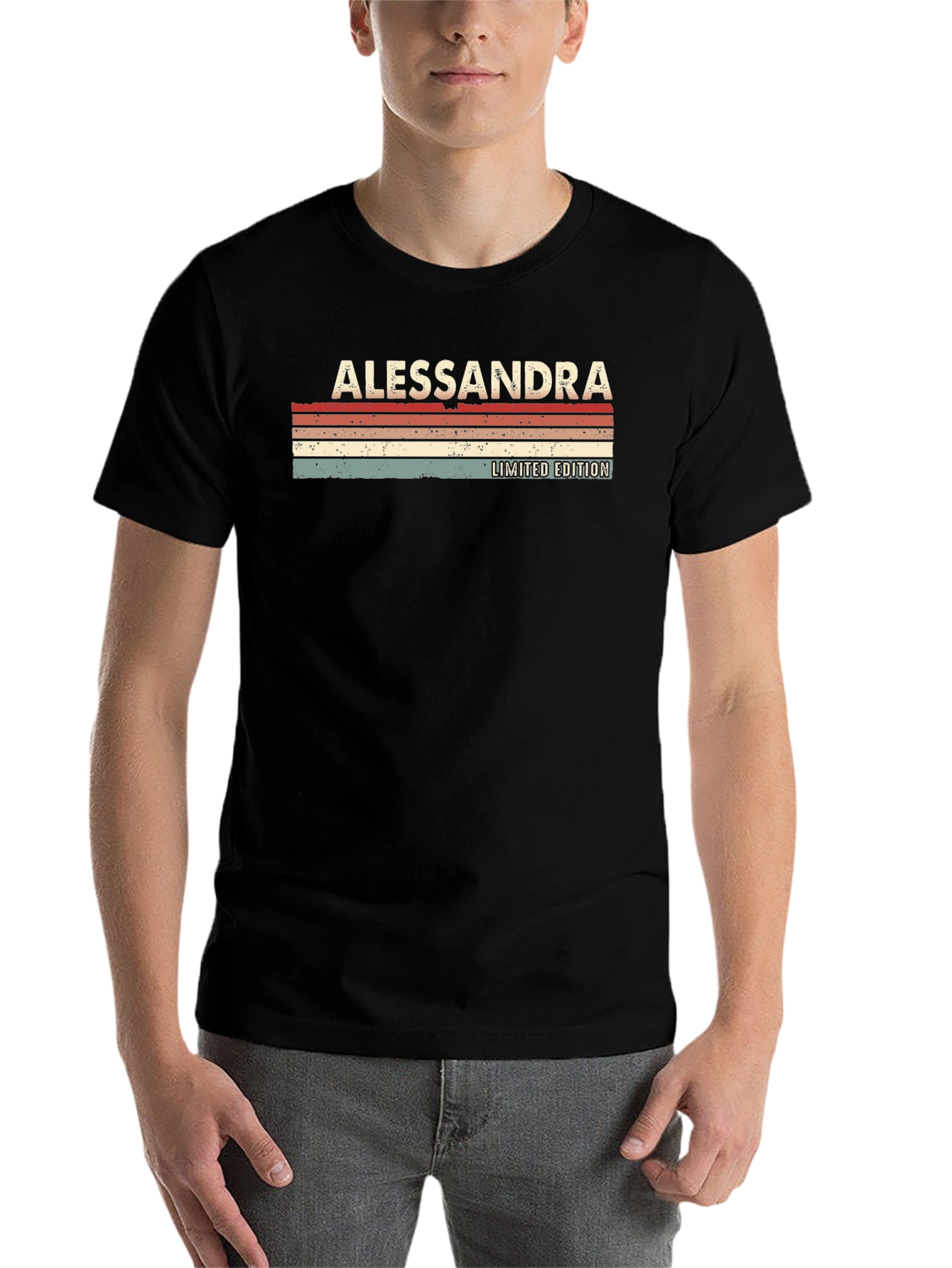 Black Alessandra Limited Edition Vintage Style Graphic T-Shirt view 7