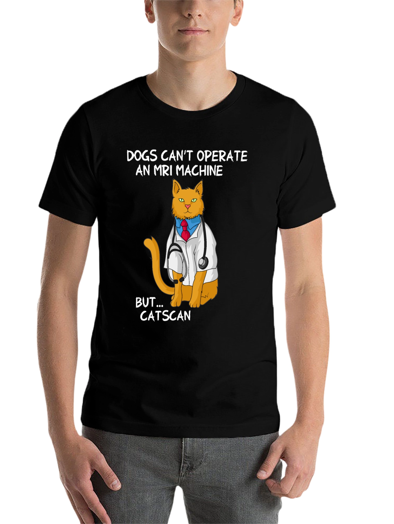 Black Funny Catscan Doctor T-Shirt - MRI Humor view 7