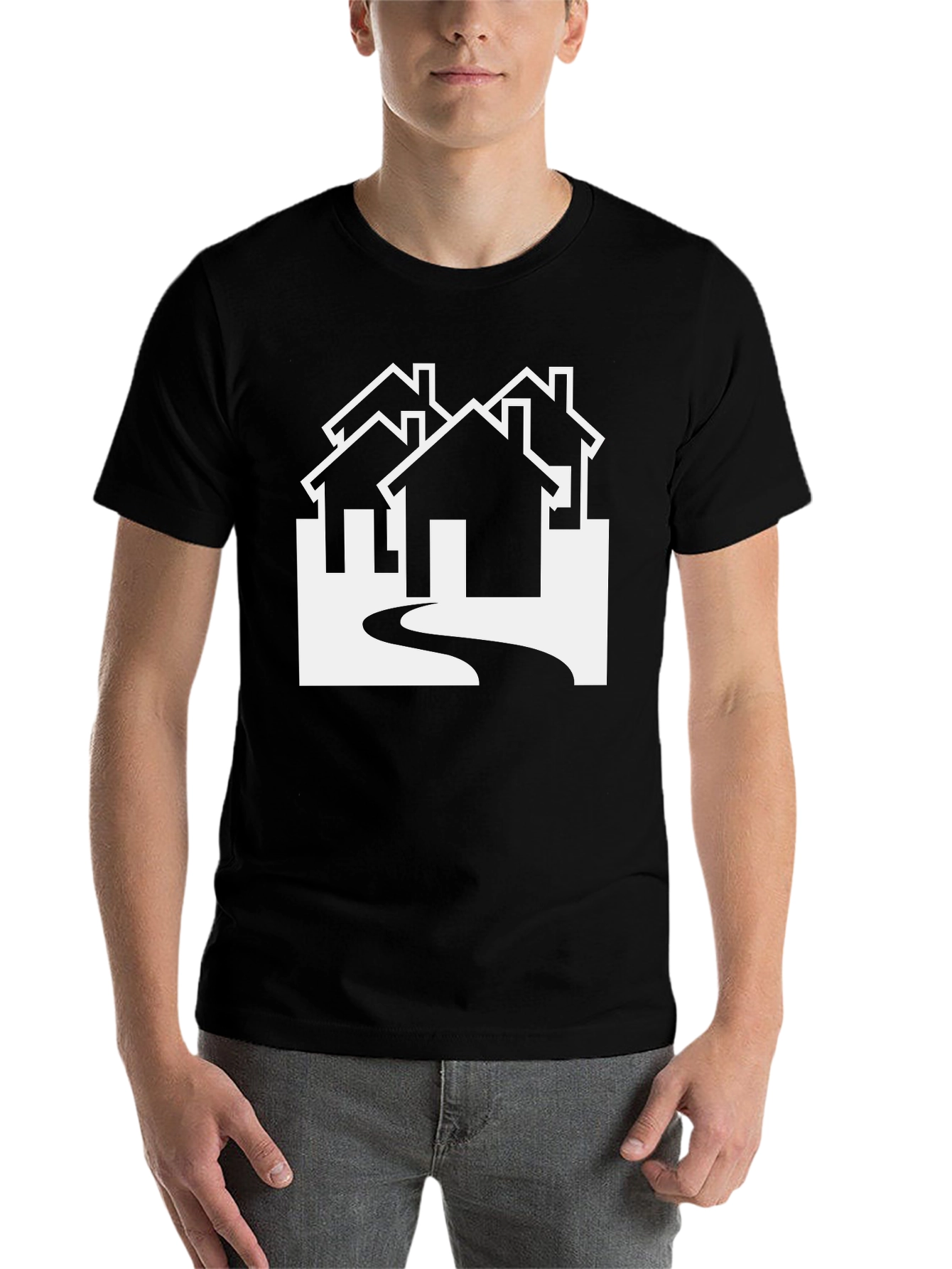 Black Modern Homes Graphic Tee - Black view 7