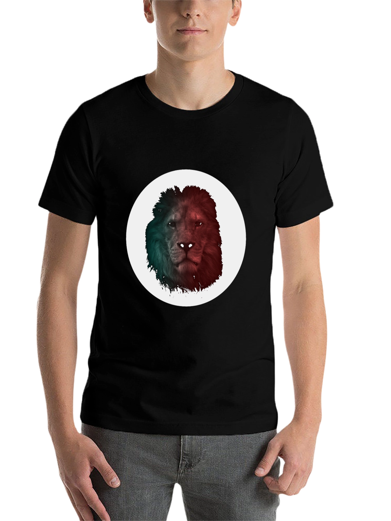 Black Lion Graphic Tee - Men's Black T-Shirt view 7