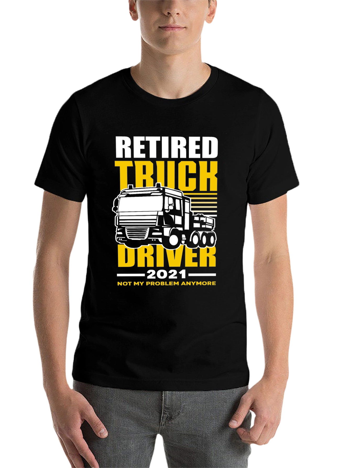 Black Retired Truck Driver 2021 T-Shirt view 7