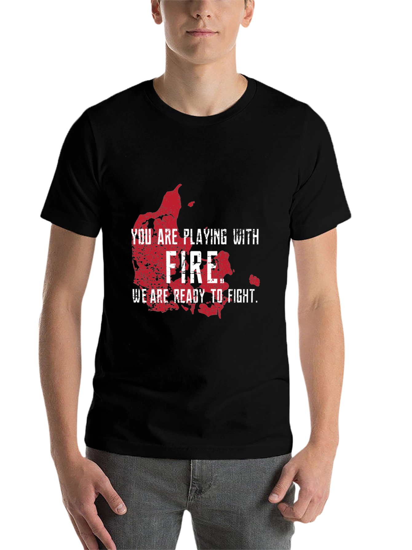 Black You are Playing with Fire T-Shirt view 7