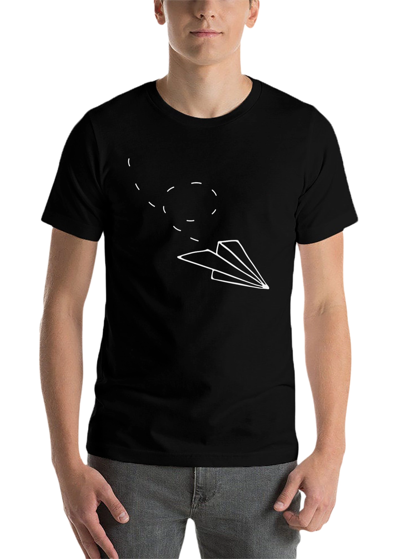 Black Paper Airplane Graphic Tee - Black view 7
