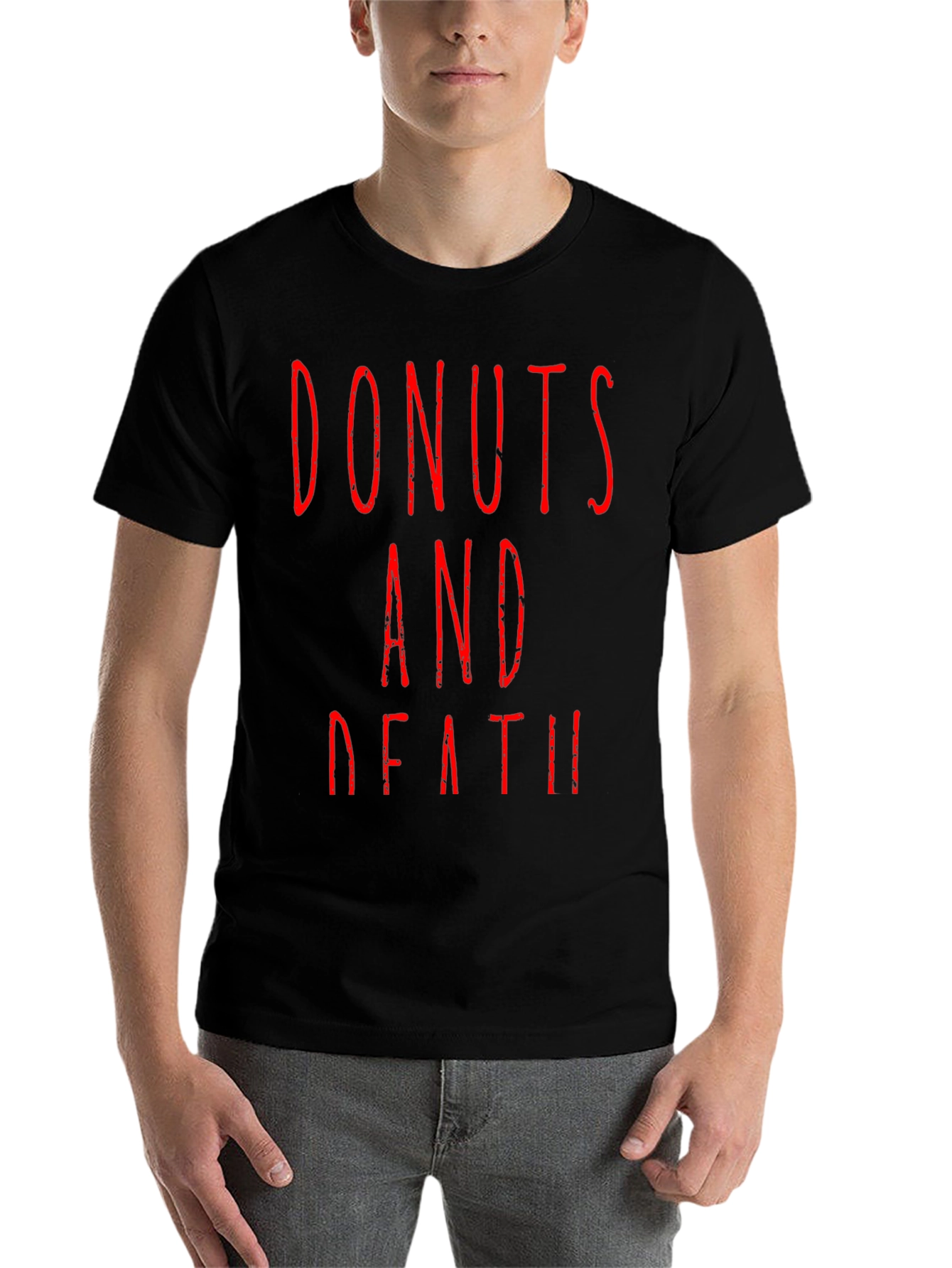 Black Donuts And Death Graphic Tee - Black T-Shirt view 7