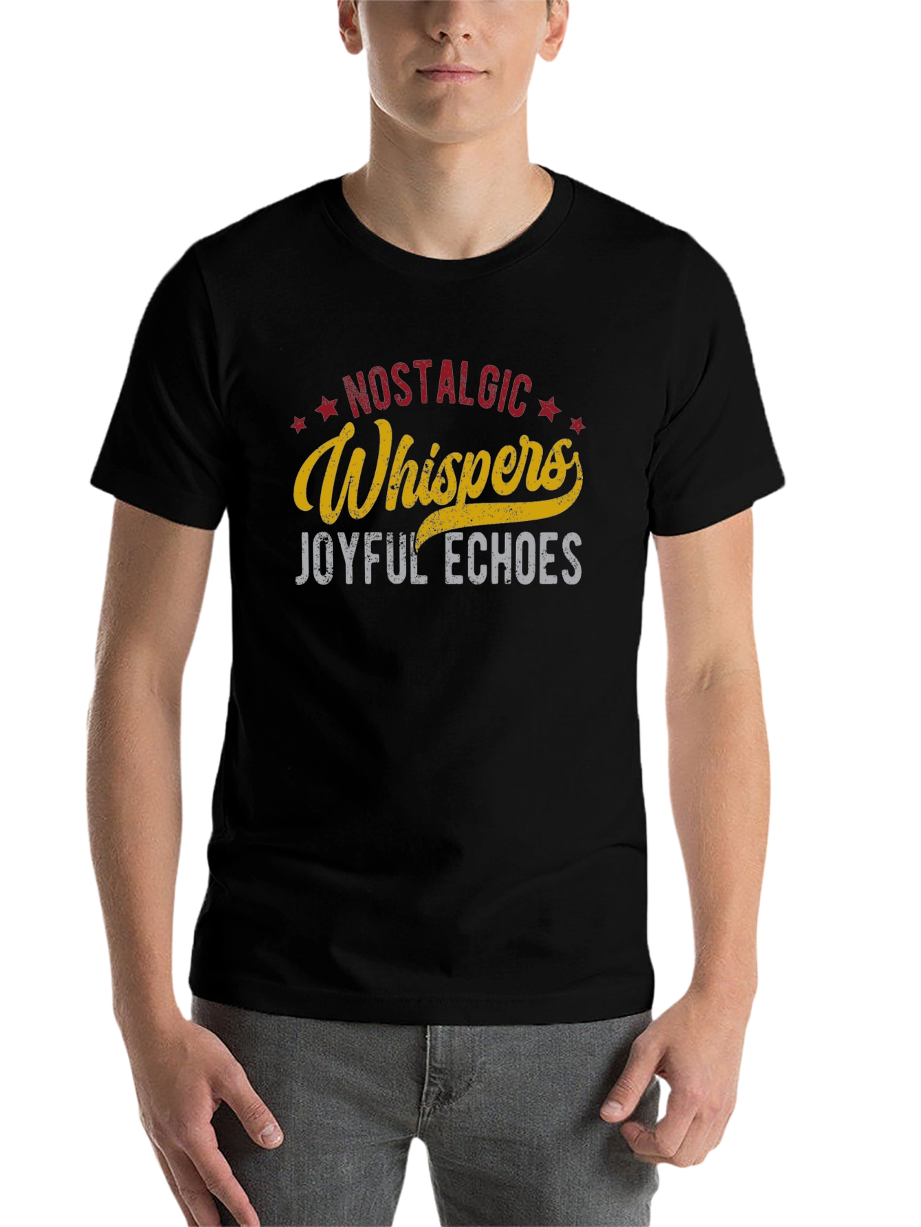Black Nostalgic Whispers Graphic T-Shirt view 7