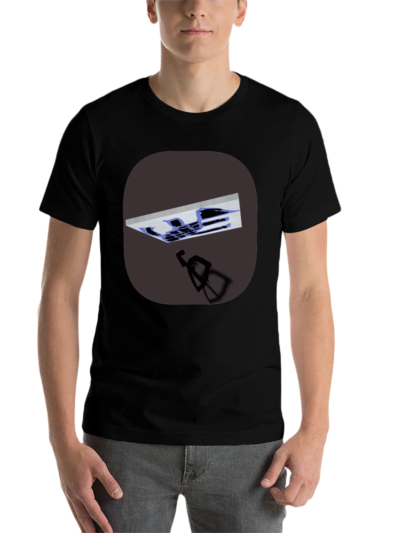 Black Abstract Art Black T-Shirt view 7