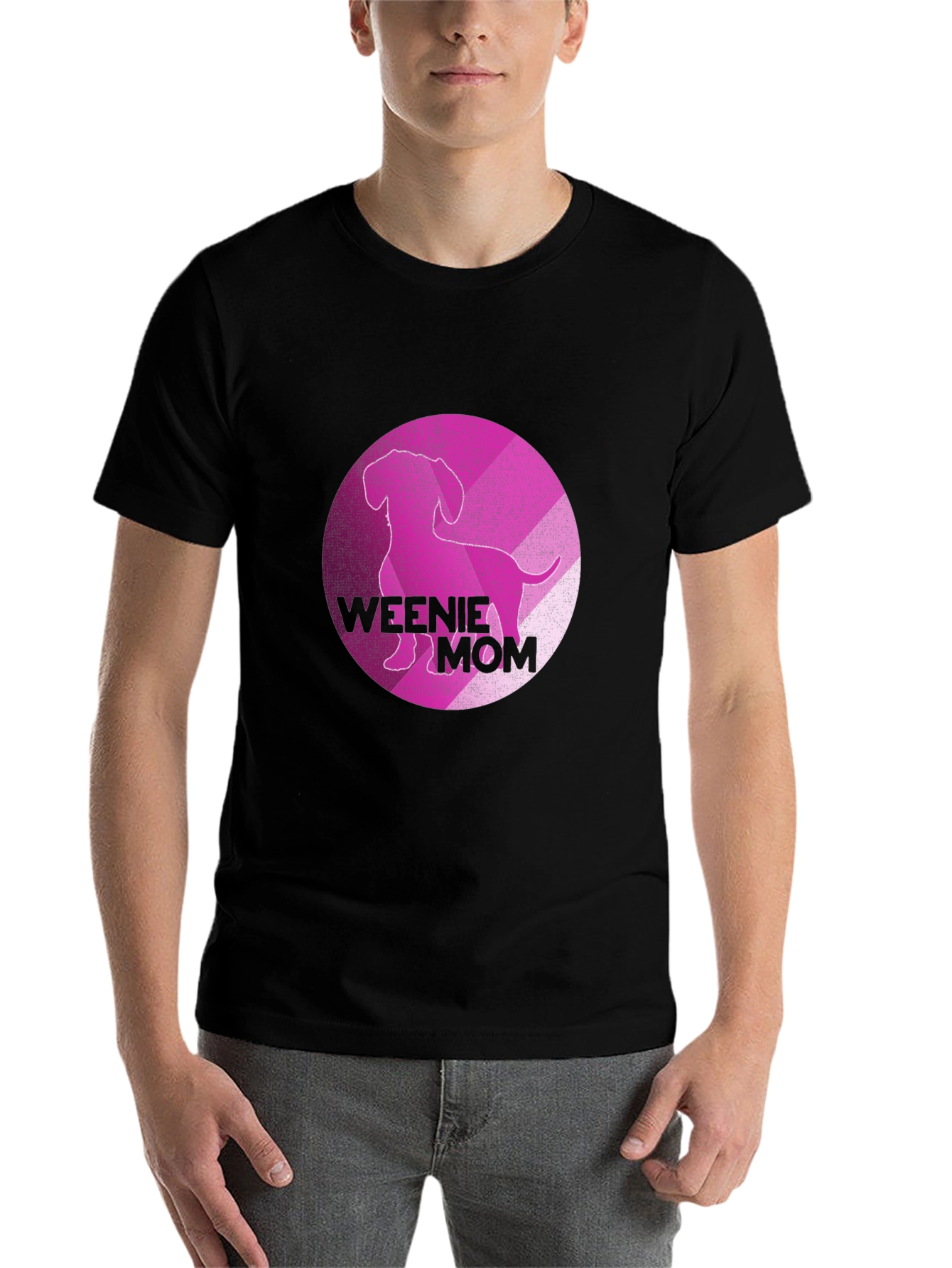 Black Weenie Mom T-Shirt - Dachshund Lover Tee view 7