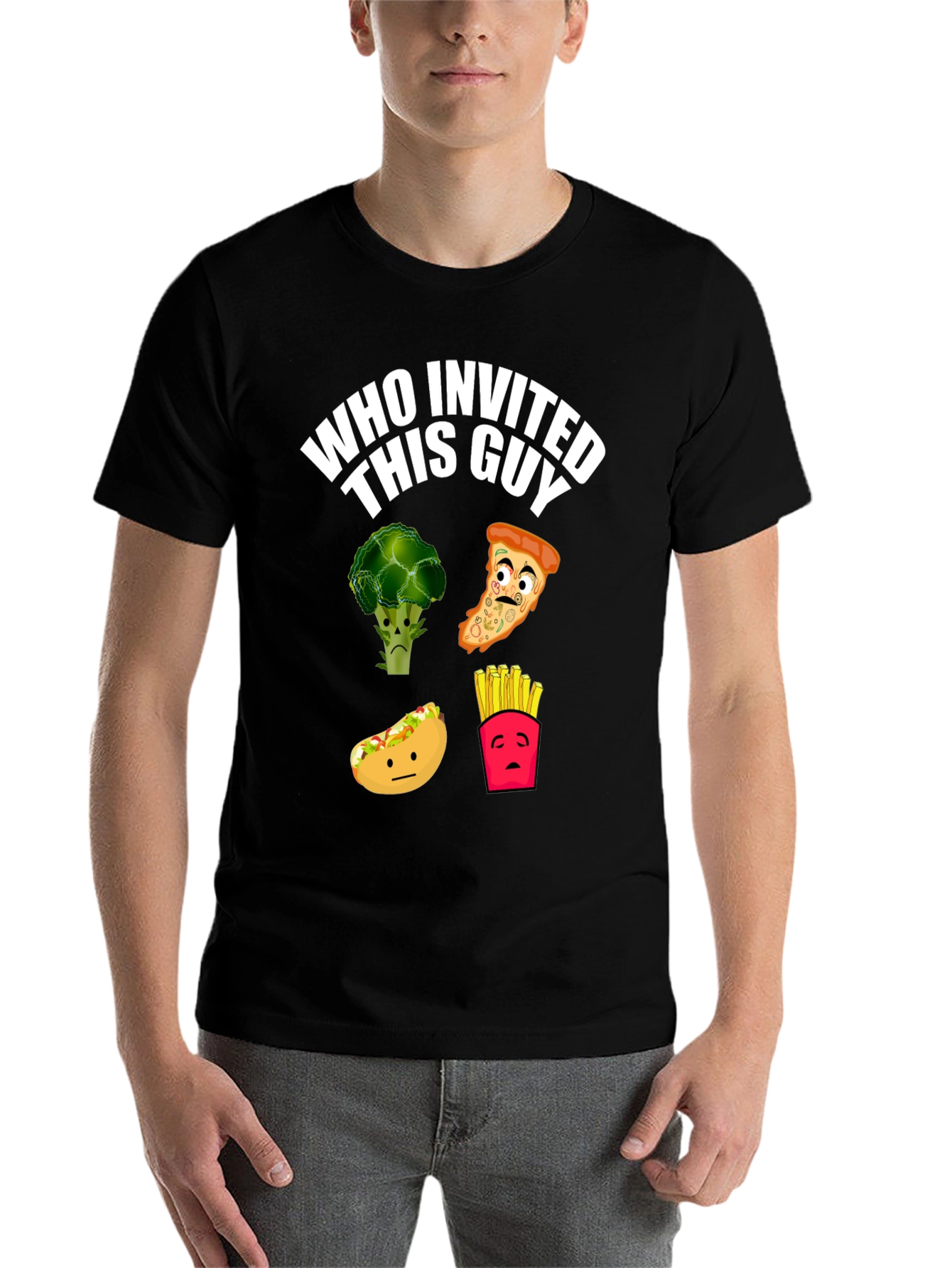 Black Who Invited This Guy T-Shirt view 7