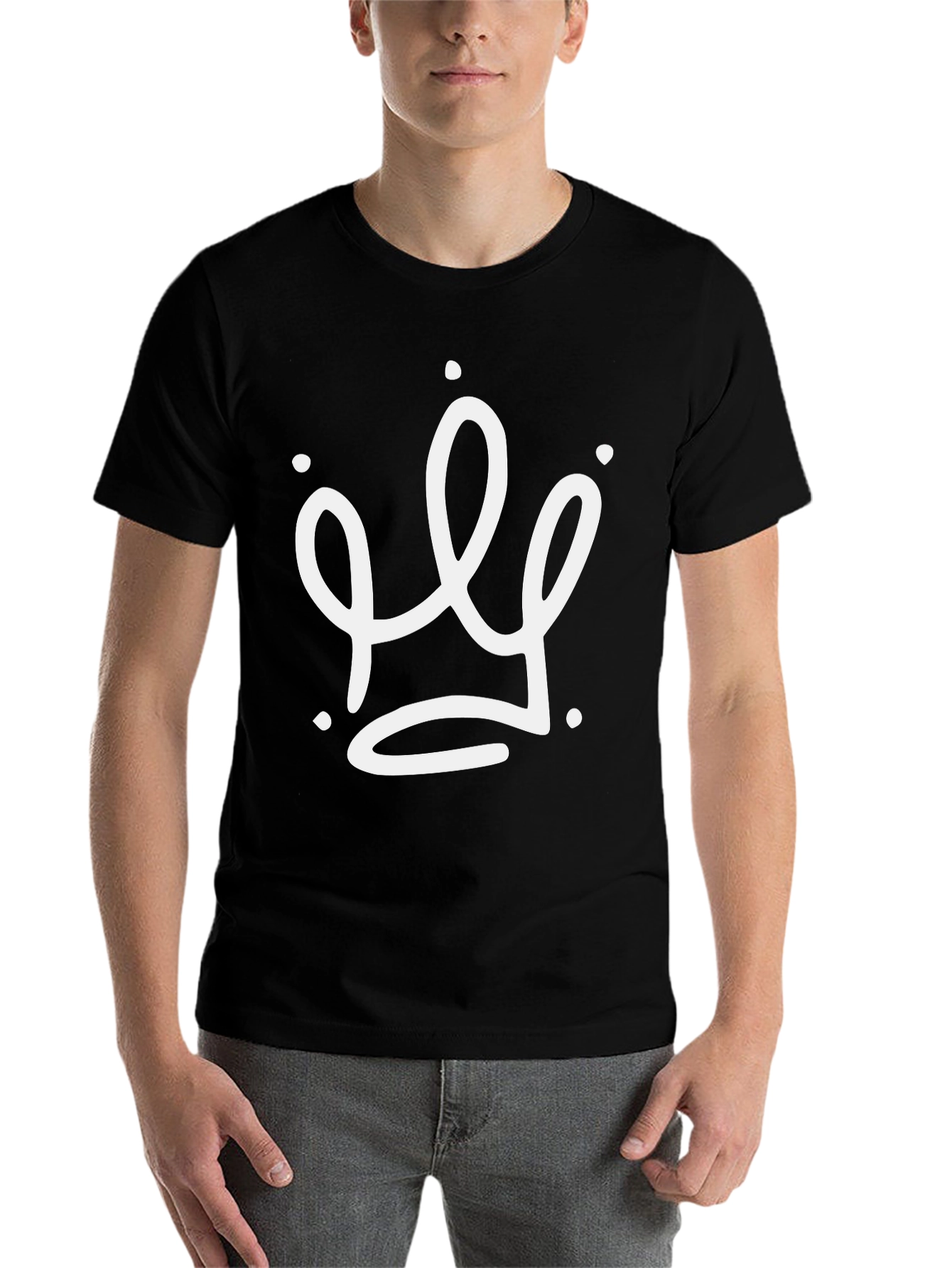 Black Crown Graphic Tee - Stylish Black Cotton T-Shirt view 7