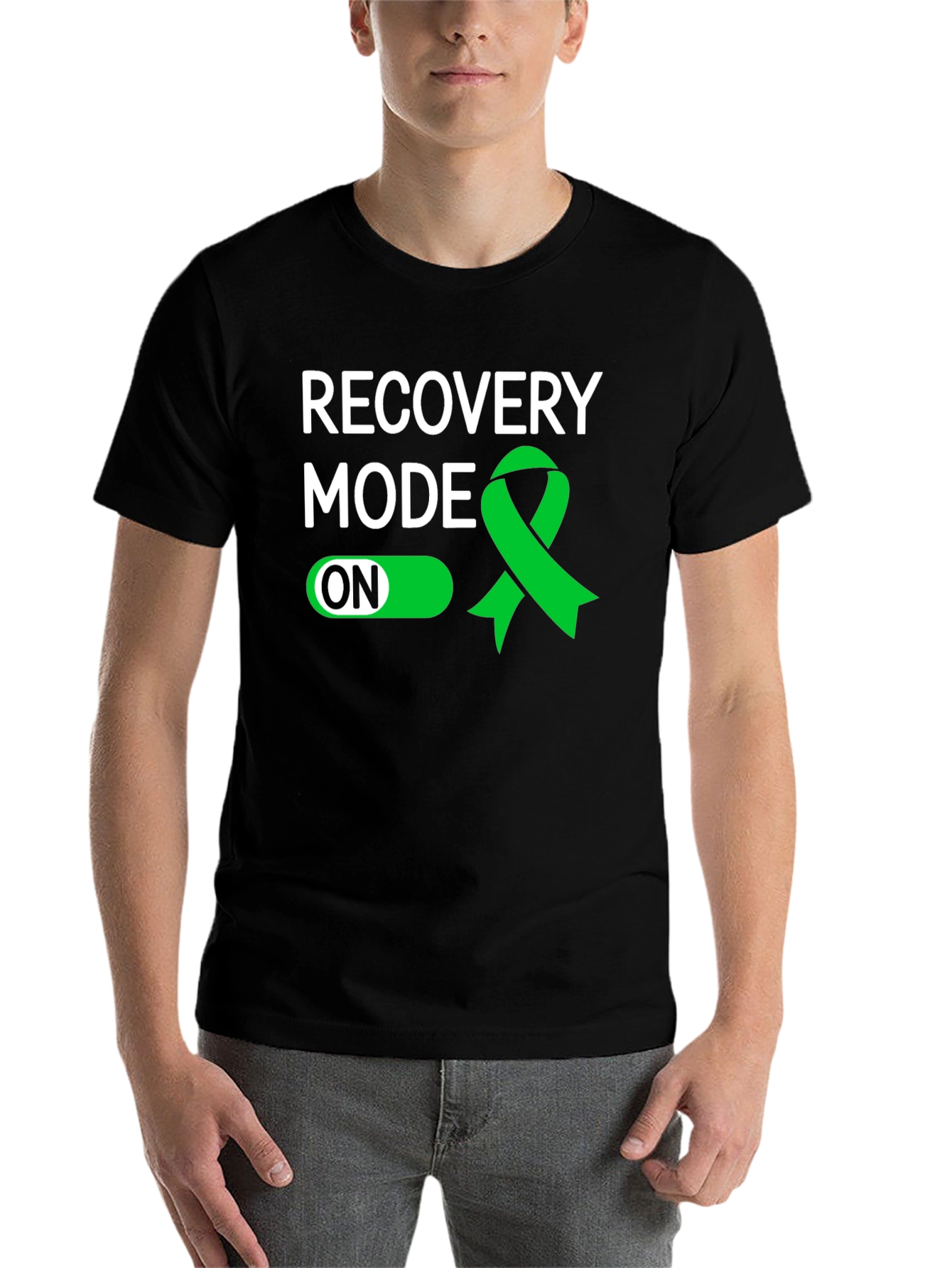 Black Recovery Mode ON T-Shirt - Mental Health Awareness view 7