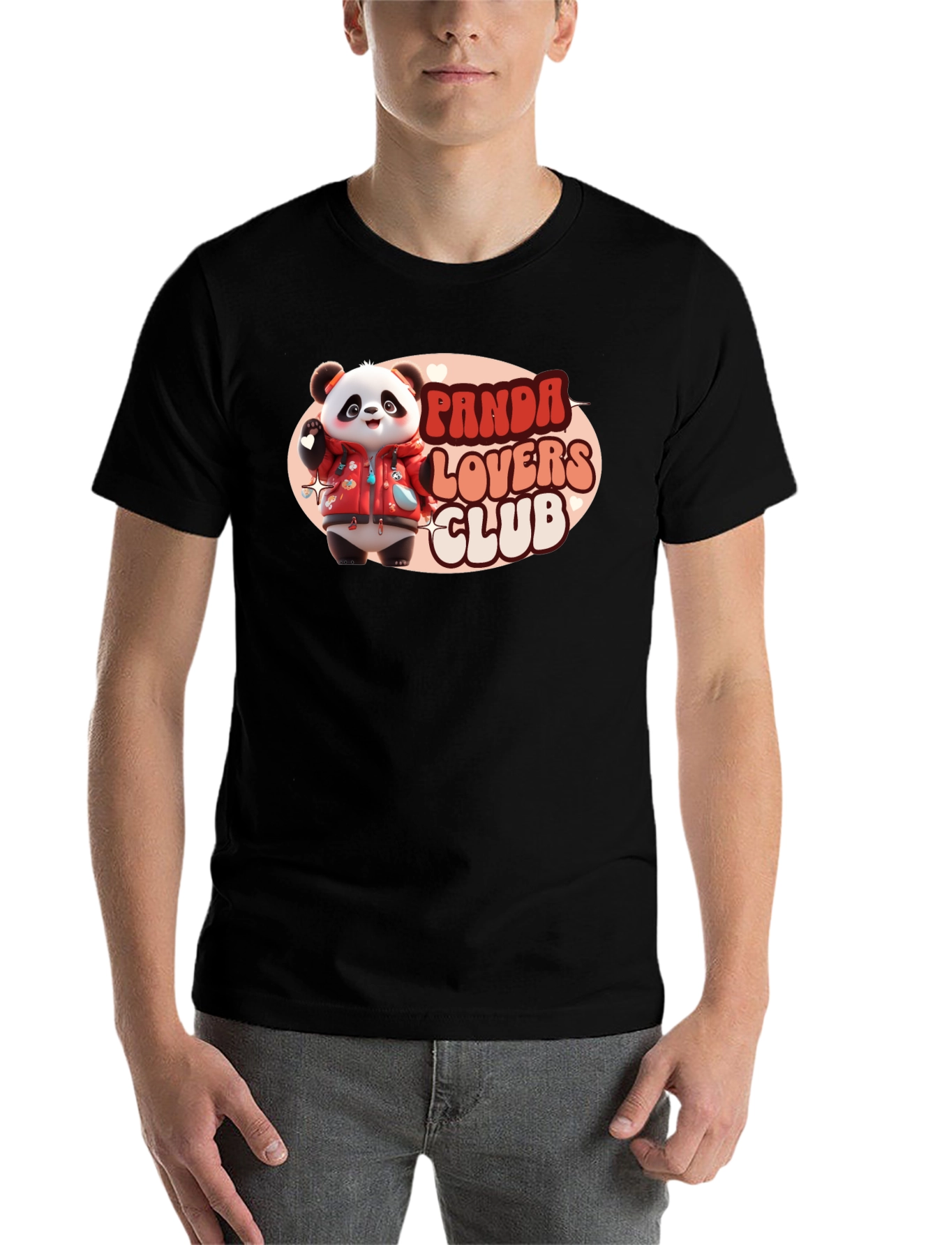 Black Panda Lovers Club T-Shirt view 7