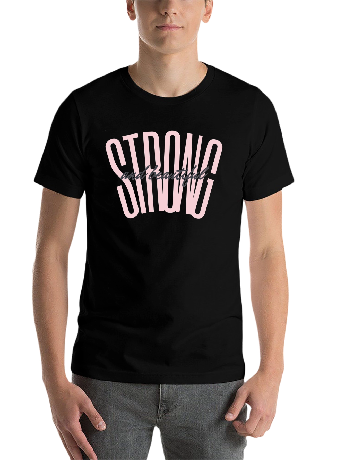 Black Strong and Beautiful Graphic Tee view 7
