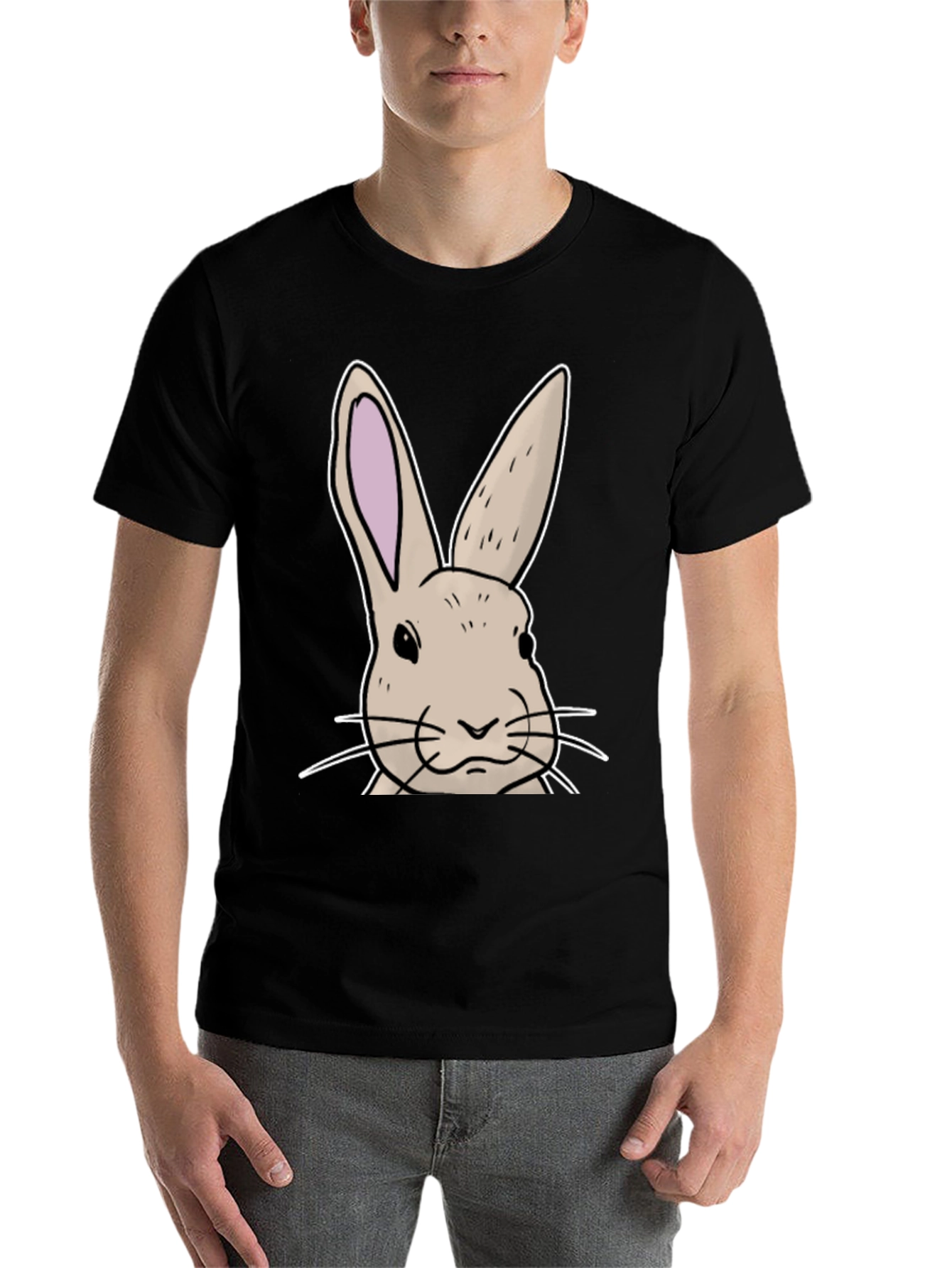 Black Bunny Graphic T-Shirt - Soft Cotton Blend view 7