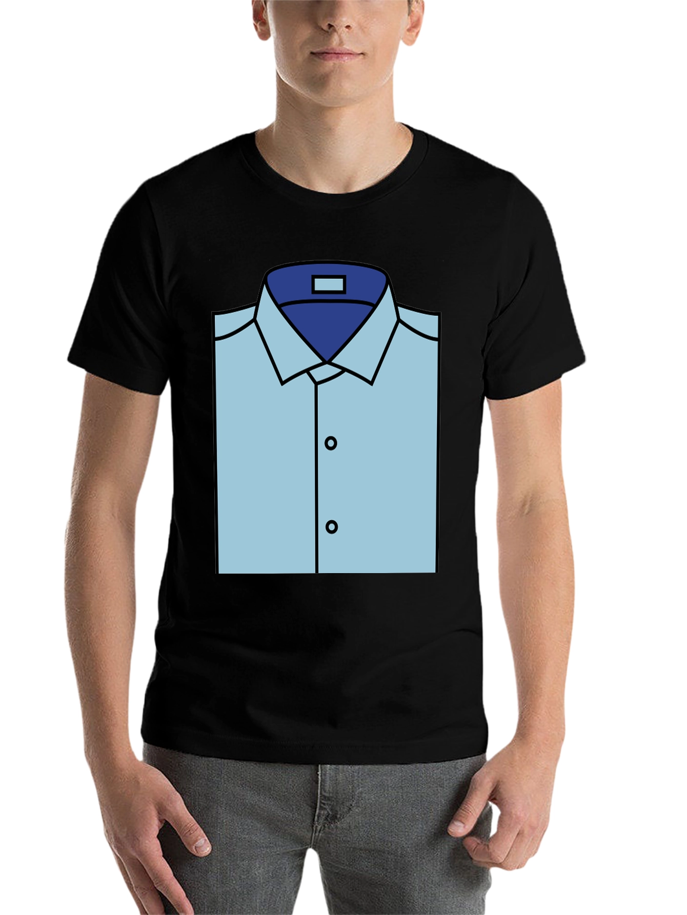 Black Novelty Dress Shirt Graphic Tee view 7