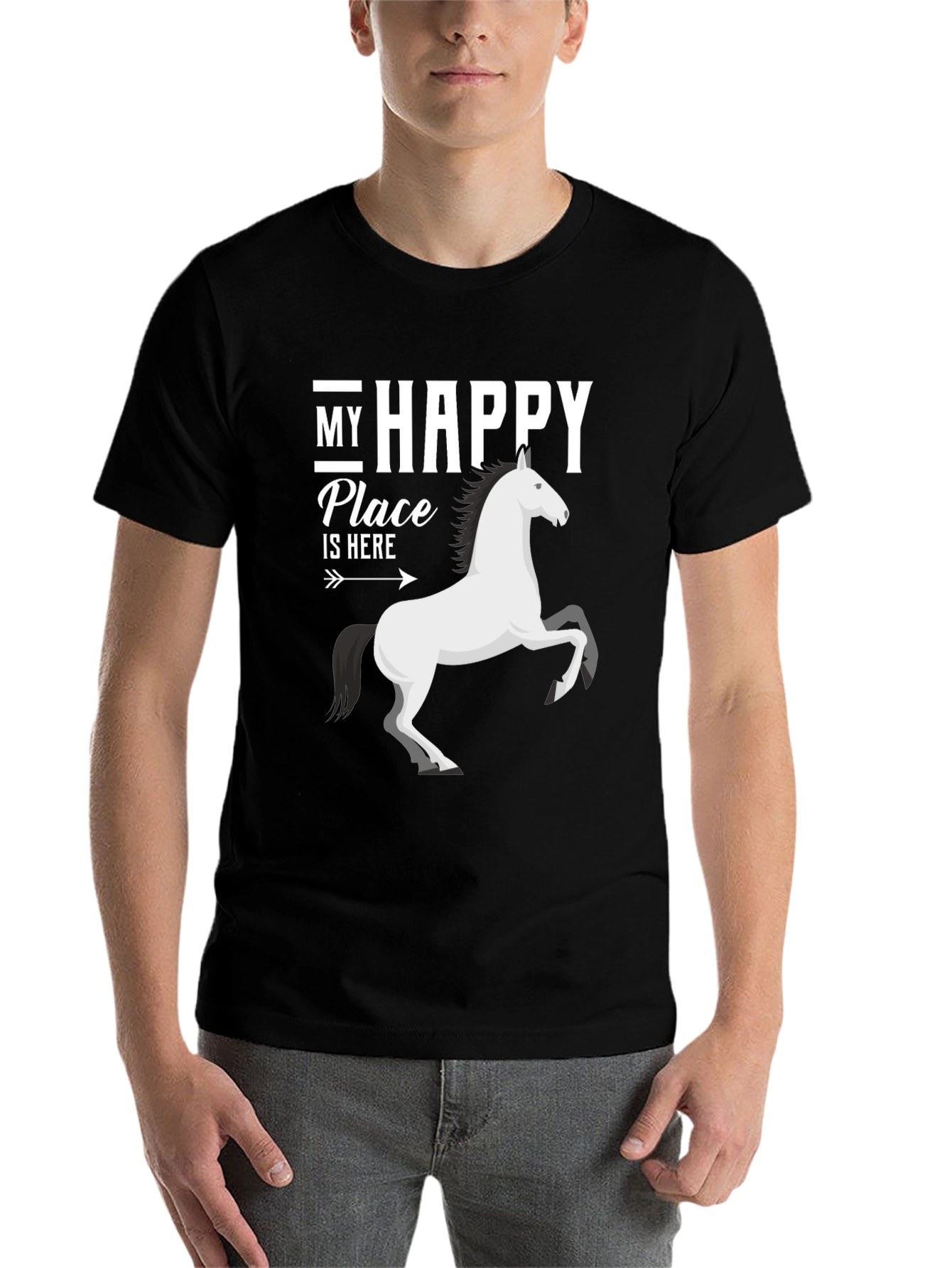 Black Happy Place Horse T-Shirt view 7