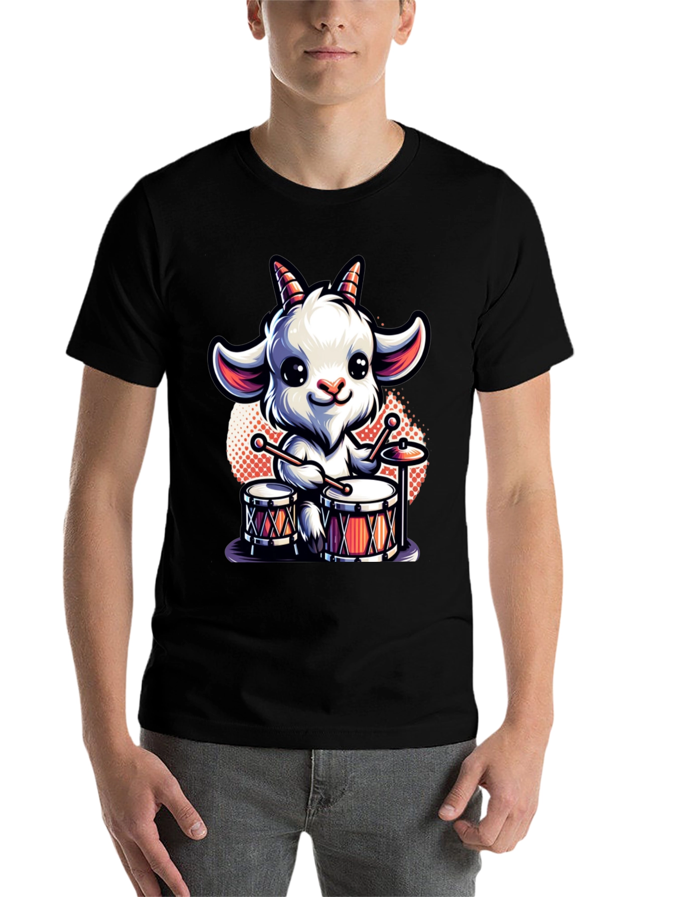 Black Goat Drummer Graphic Tee - Black view 7
