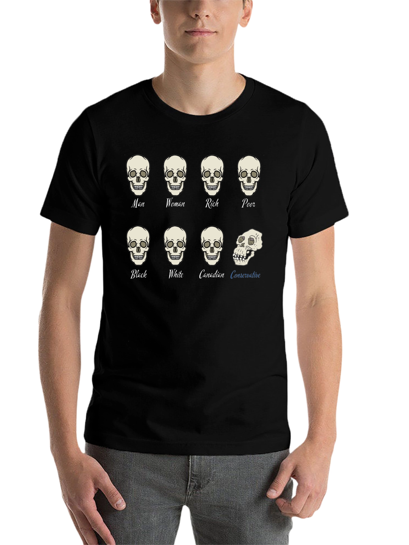 Black Equality T-Shirt: All Skulls Look the Same view 7