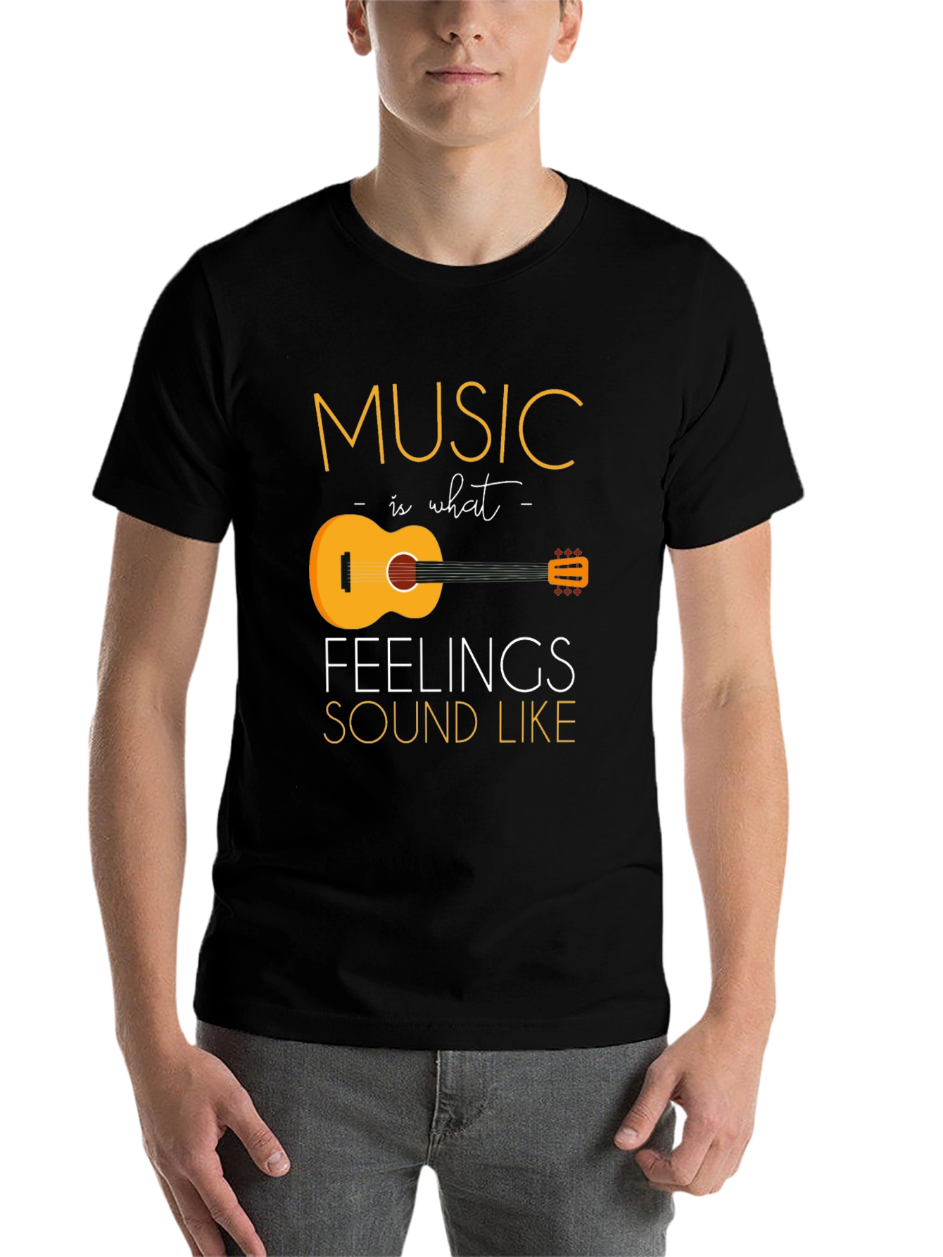 Black Music is What Feelings Sound Like Graphic T-Shirt view 7