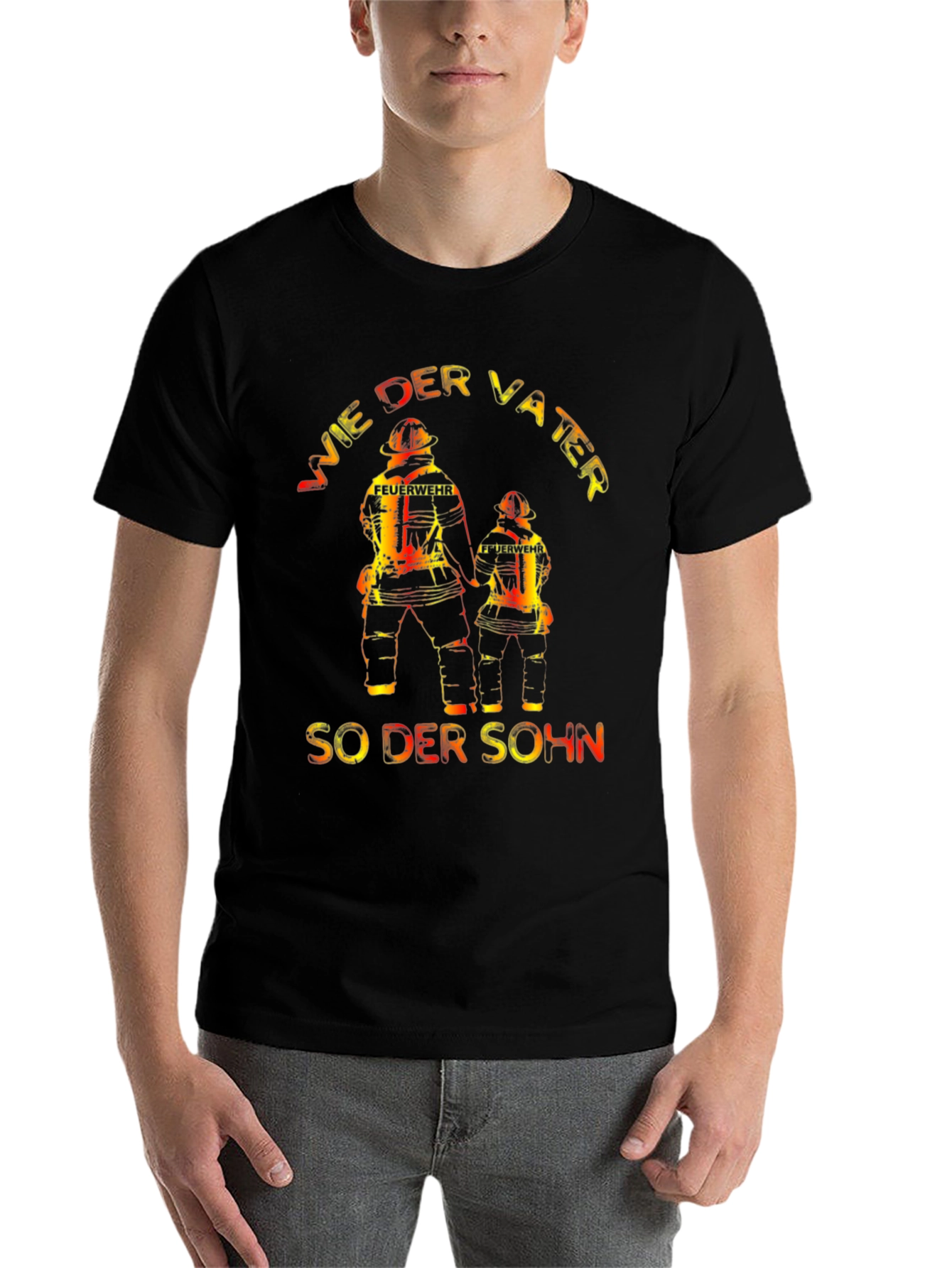 Black Father and Son Firefighter T-Shirt view 7
