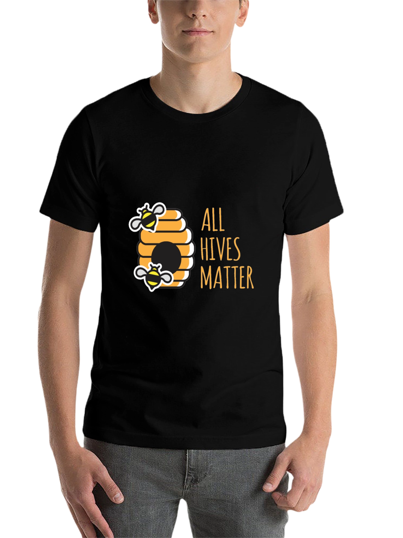 Black All Hives Matter Black T-Shirt - Bee Kind view 7
