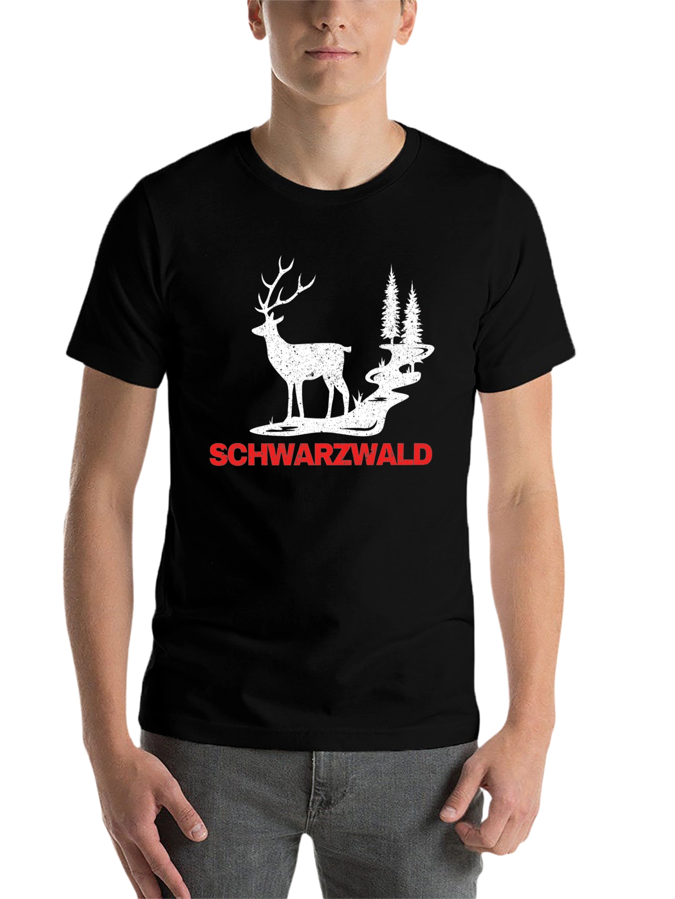 Schwarzwald Deer Graphic Tee - Black Forest T-Shirt - 7