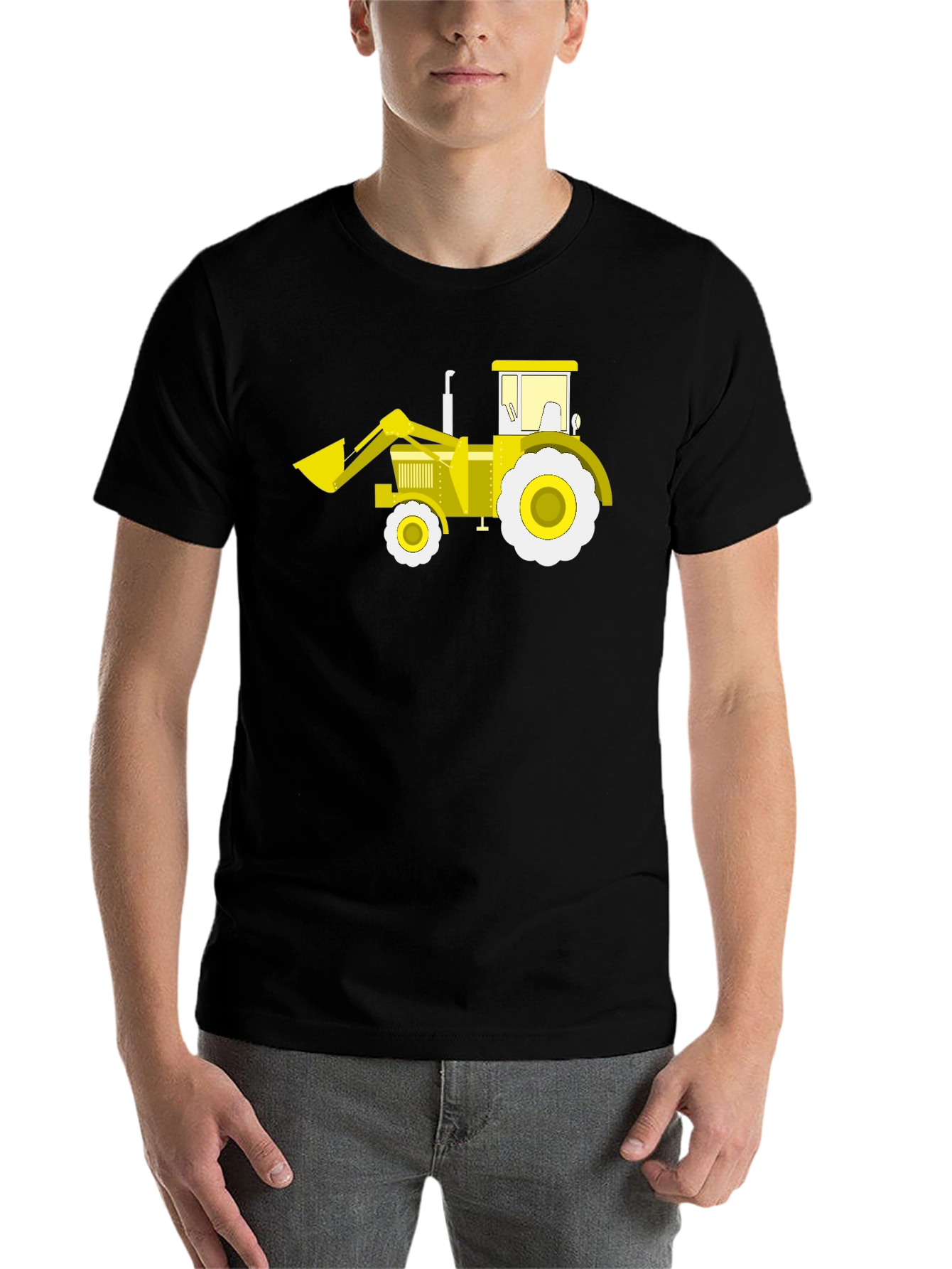 Black Tractor Graphic Tee - Black Cotton Crew Neck view 7