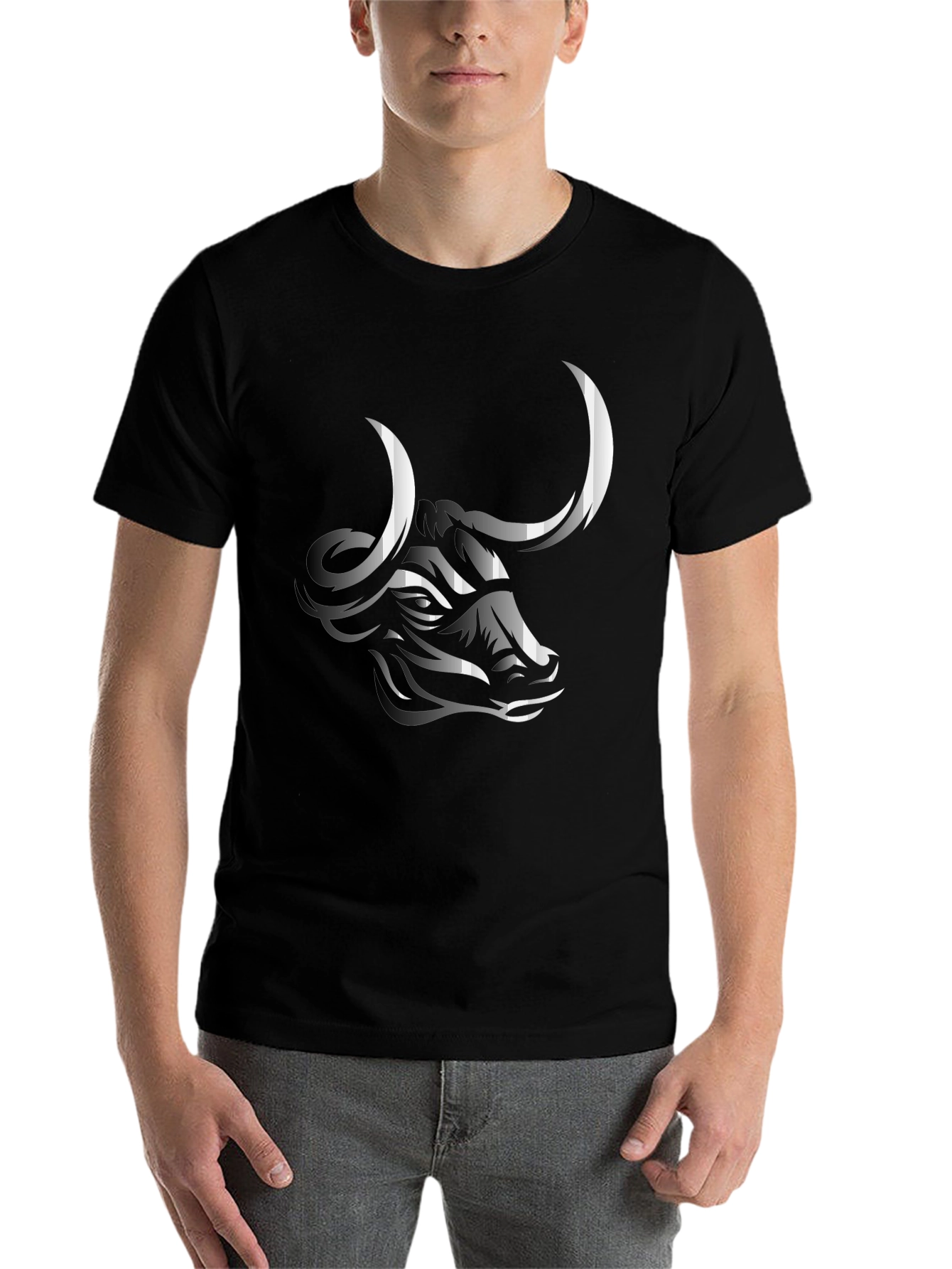 Black Bull Graphic Tee - Stylish Men's Black T-Shirt view 7