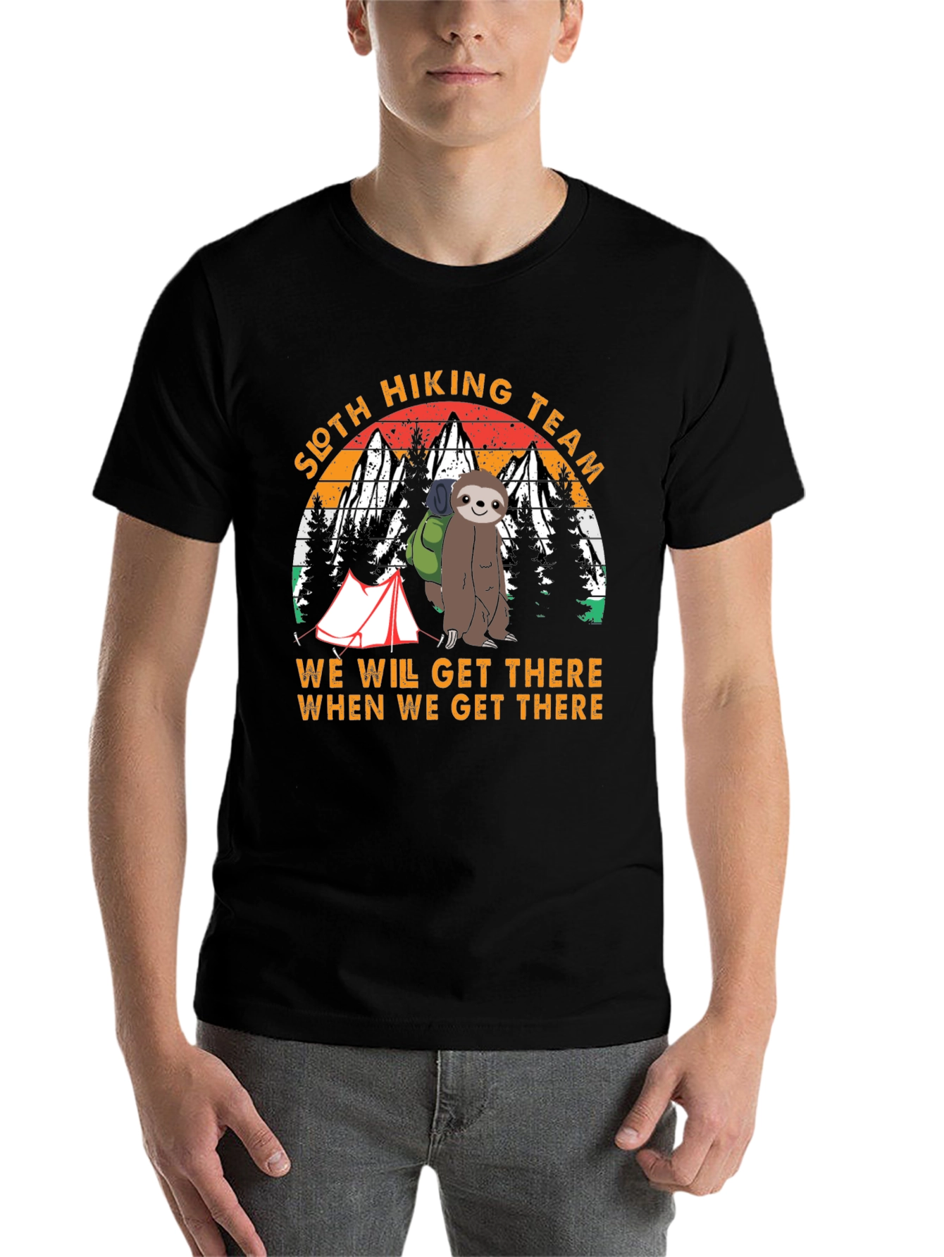 Black Sloth Hiking Team T-Shirt - We Will Get There view 7