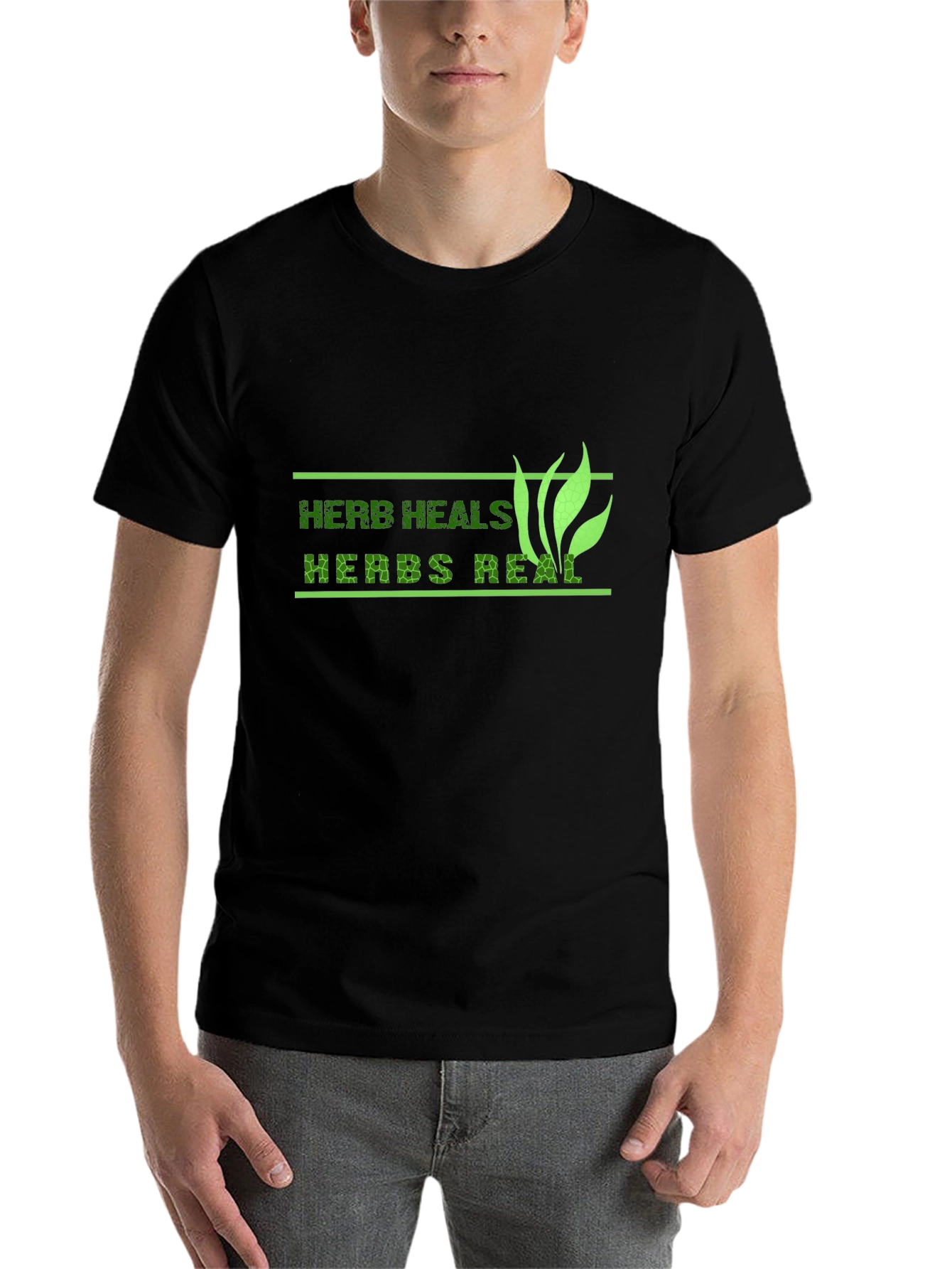Black Herb Heals Black Graphic Tee view 7