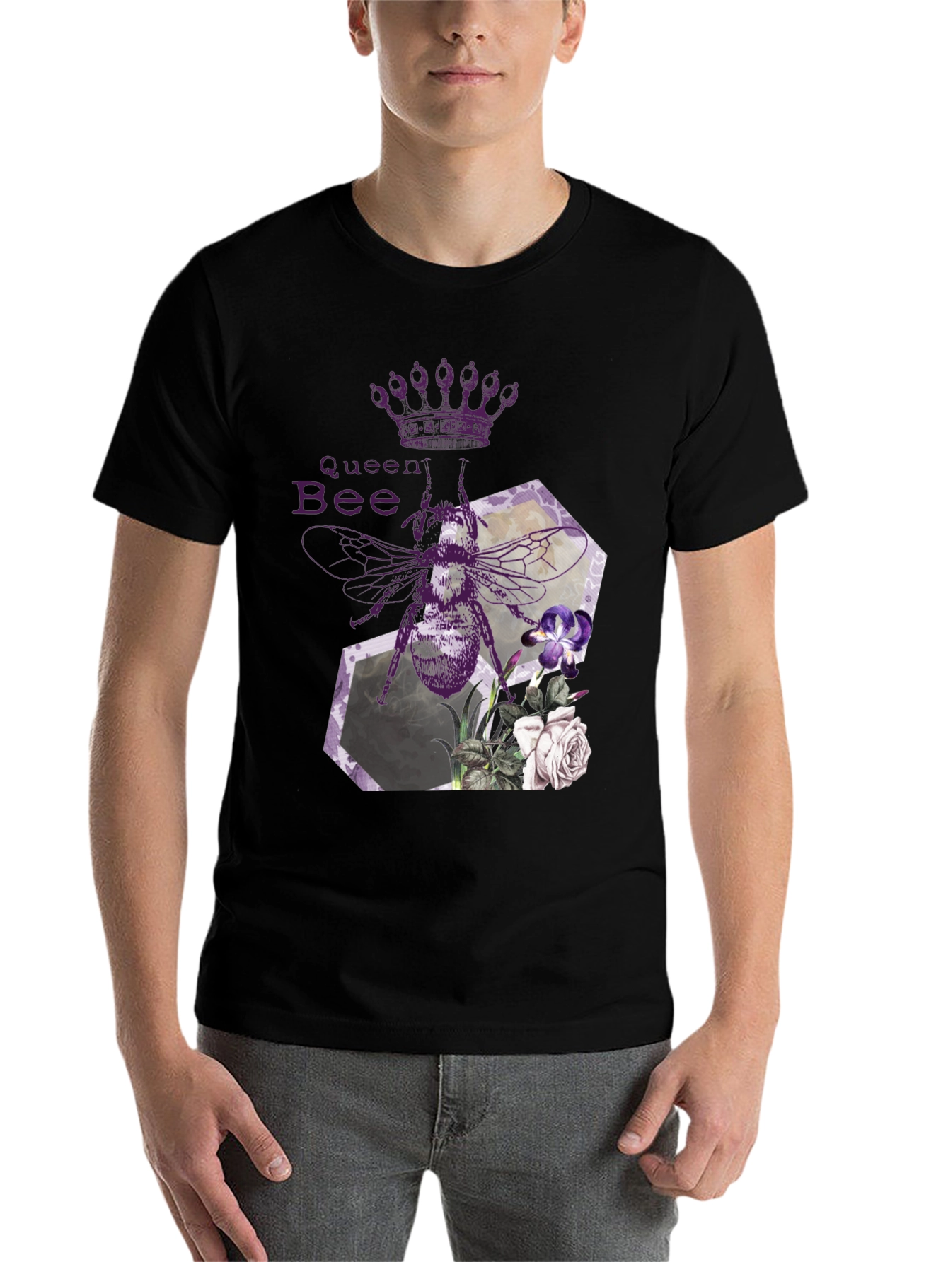 Black Queen Bee Graphic Tee - Stylish Black T-Shirt view 7