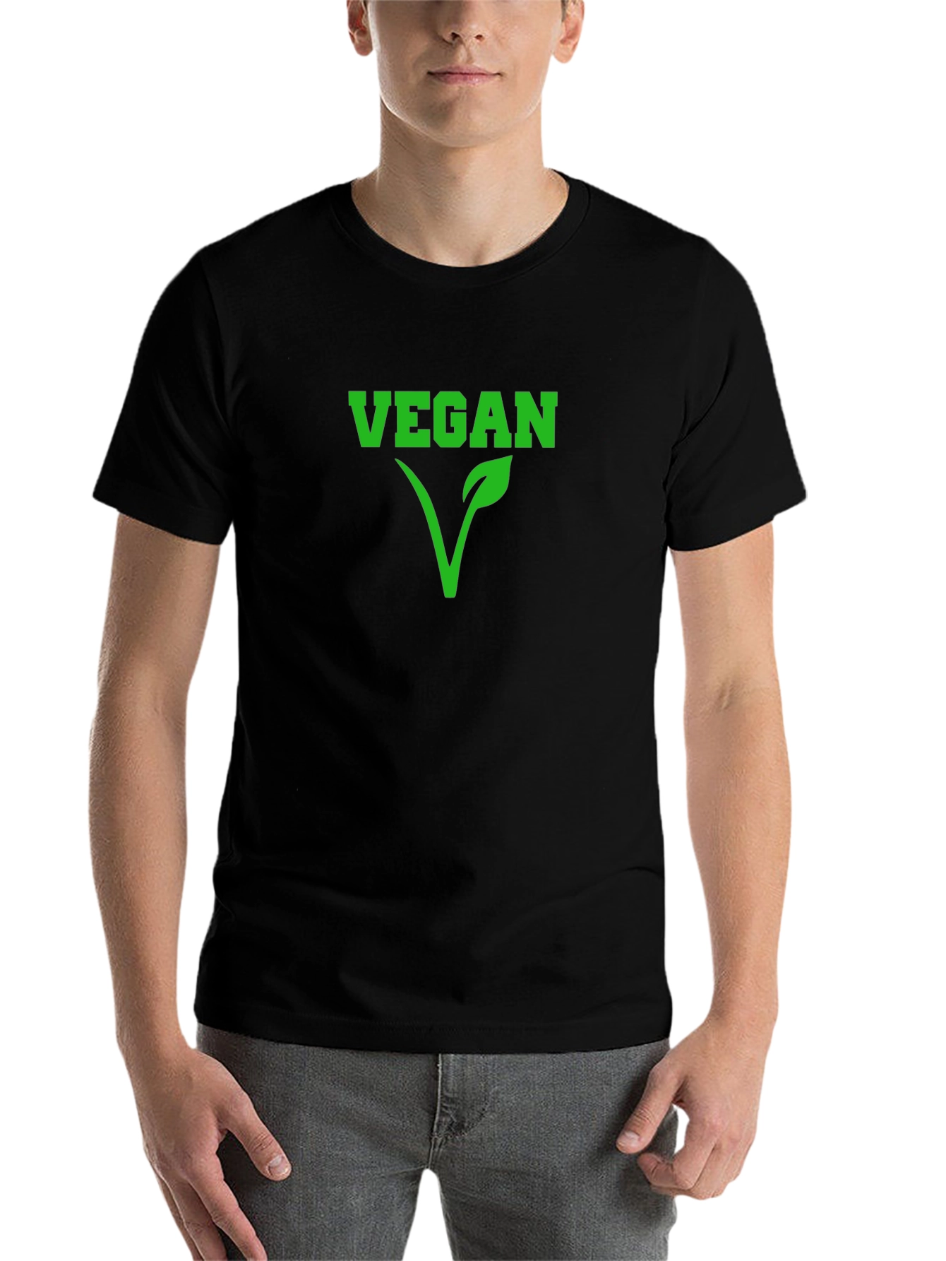 Black Vegan Statement T-Shirt - Stylish & Comfortable! view 7