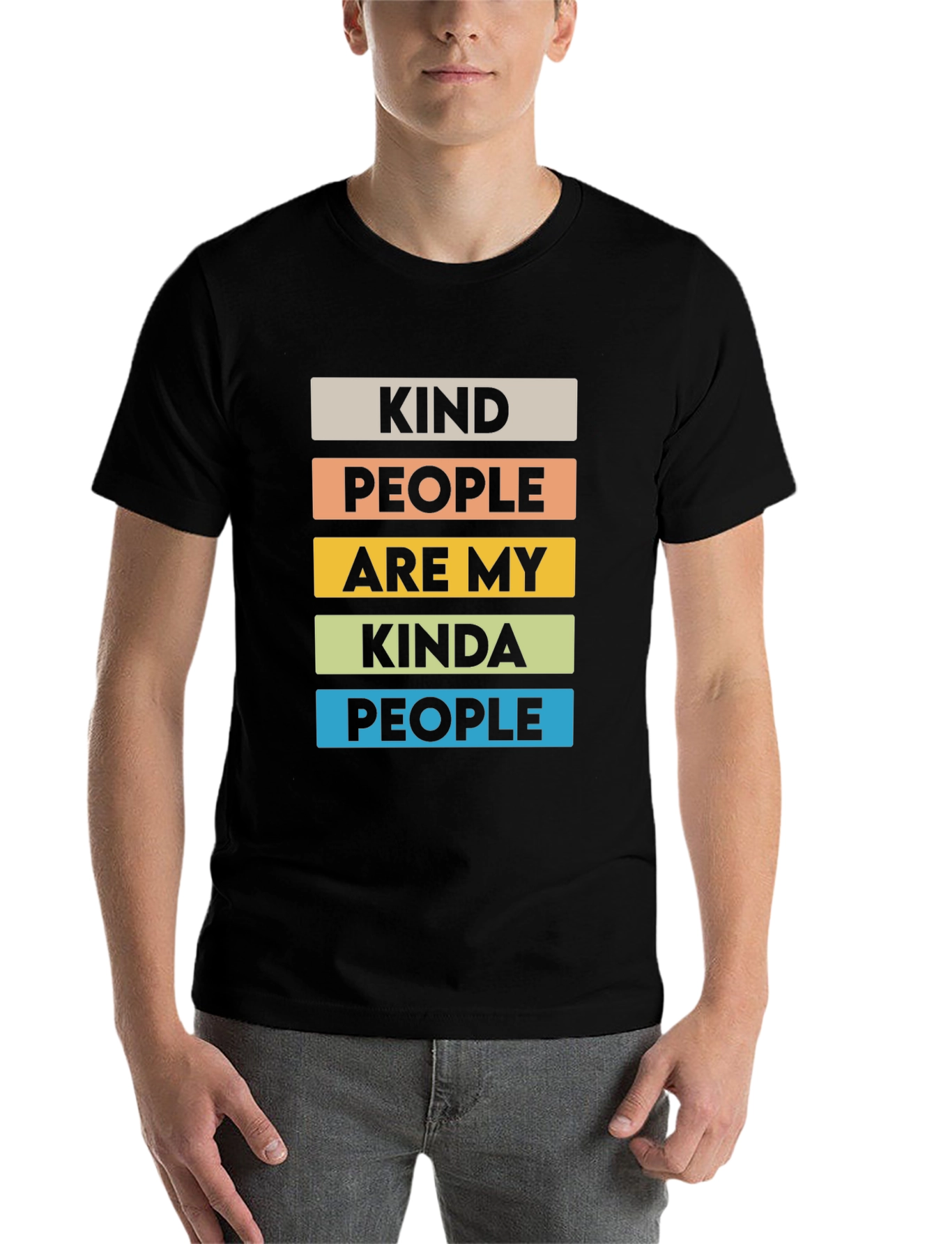 Black Kind People Graphic Tee - Positive Vibes T-Shirt view 7