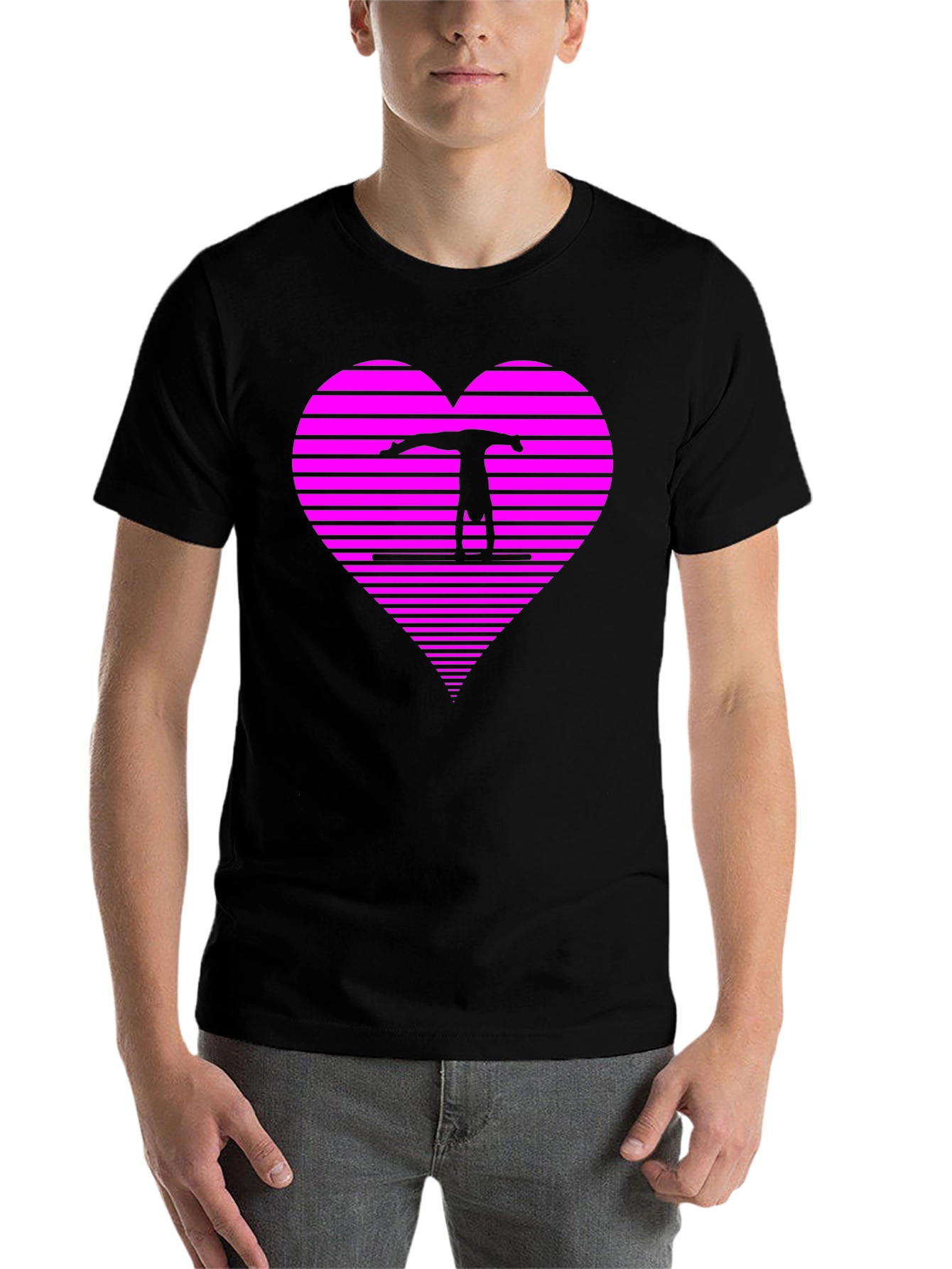 Black Gymnast Heart T-Shirt - Black view 7