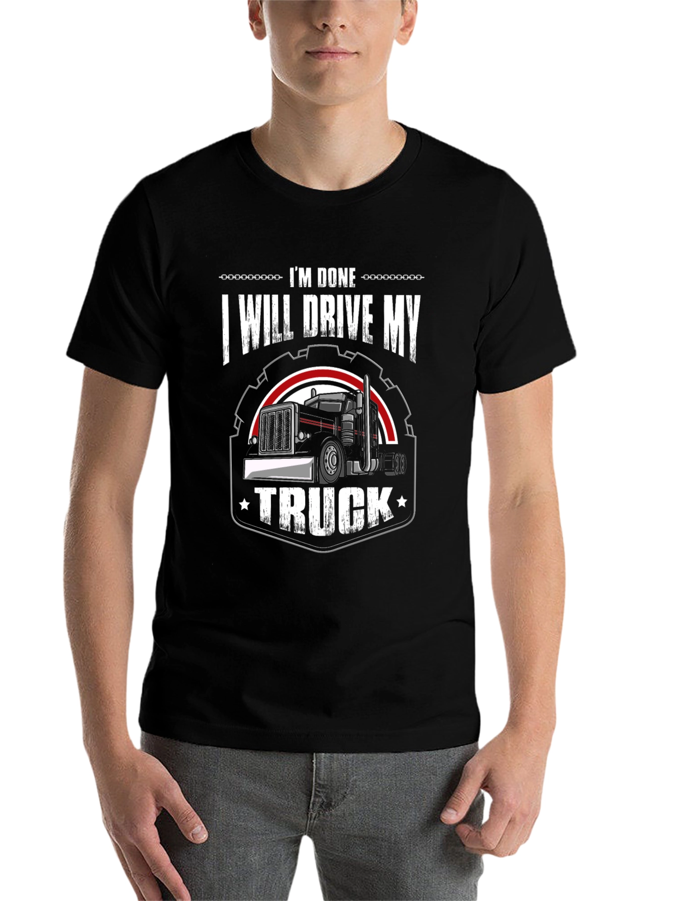 Black I'm Done, I Will Drive My Truck T-Shirt view 7