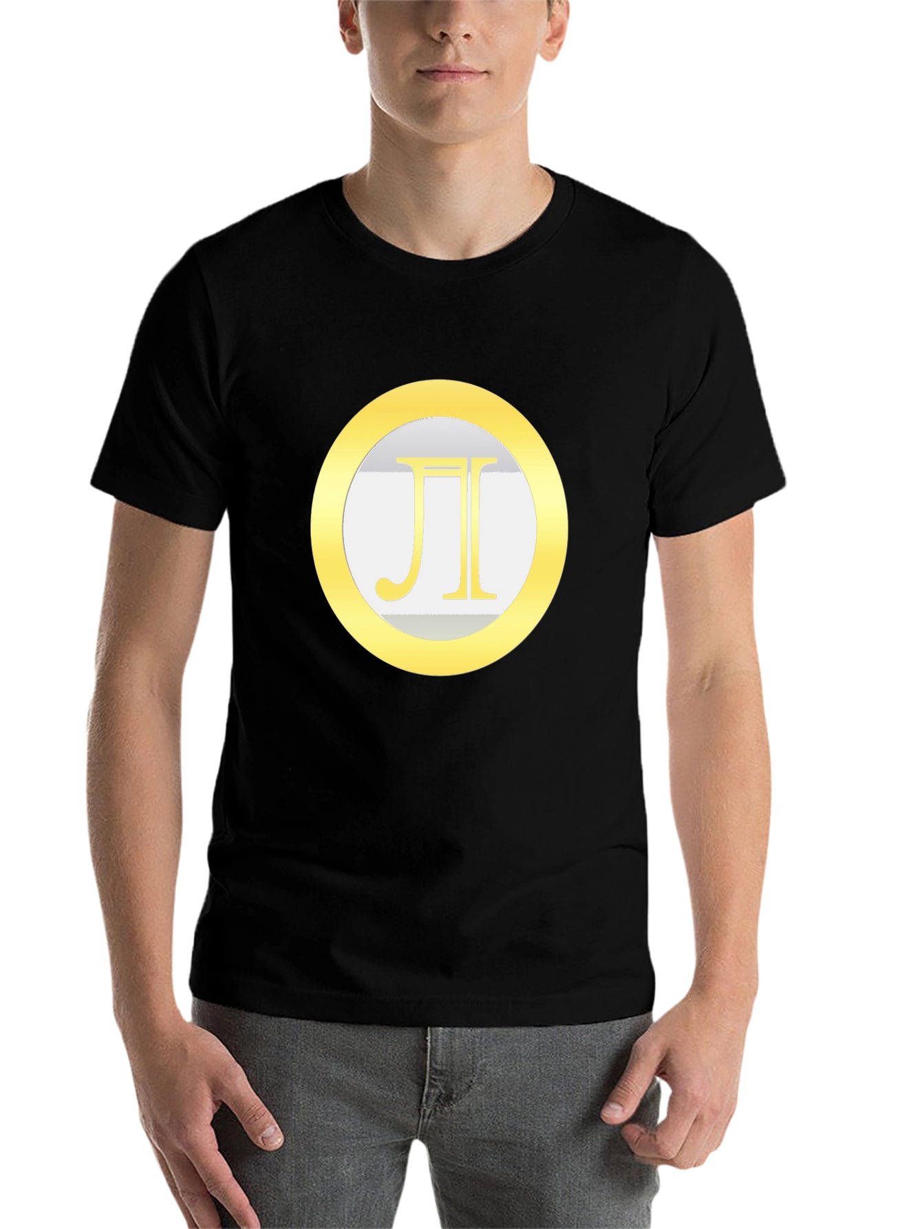 Black Geometric Pi Symbol Graphic Tee view 7