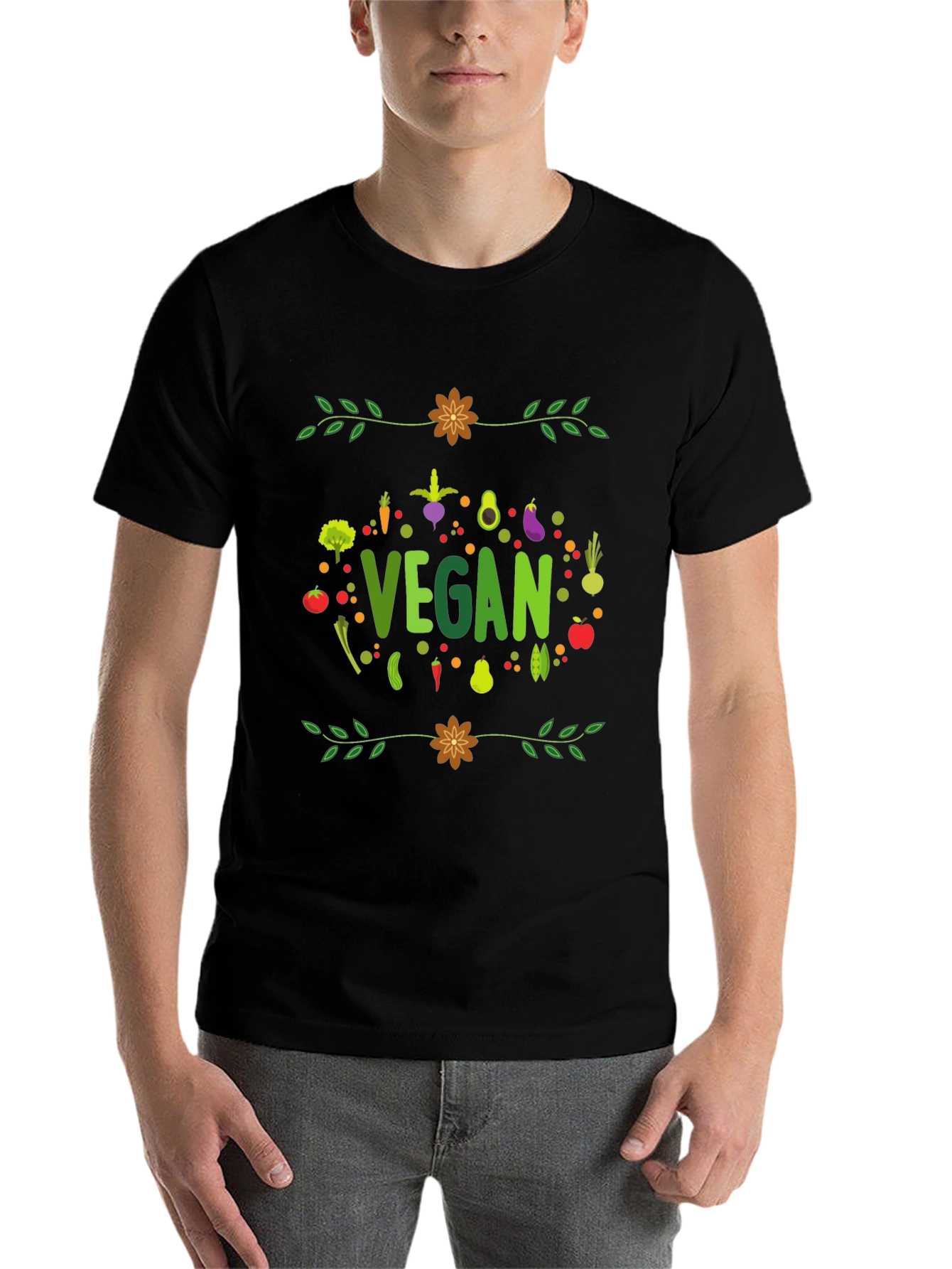 Black Vegan T-Shirt - Plant-Based Lifestyle Tee view 7