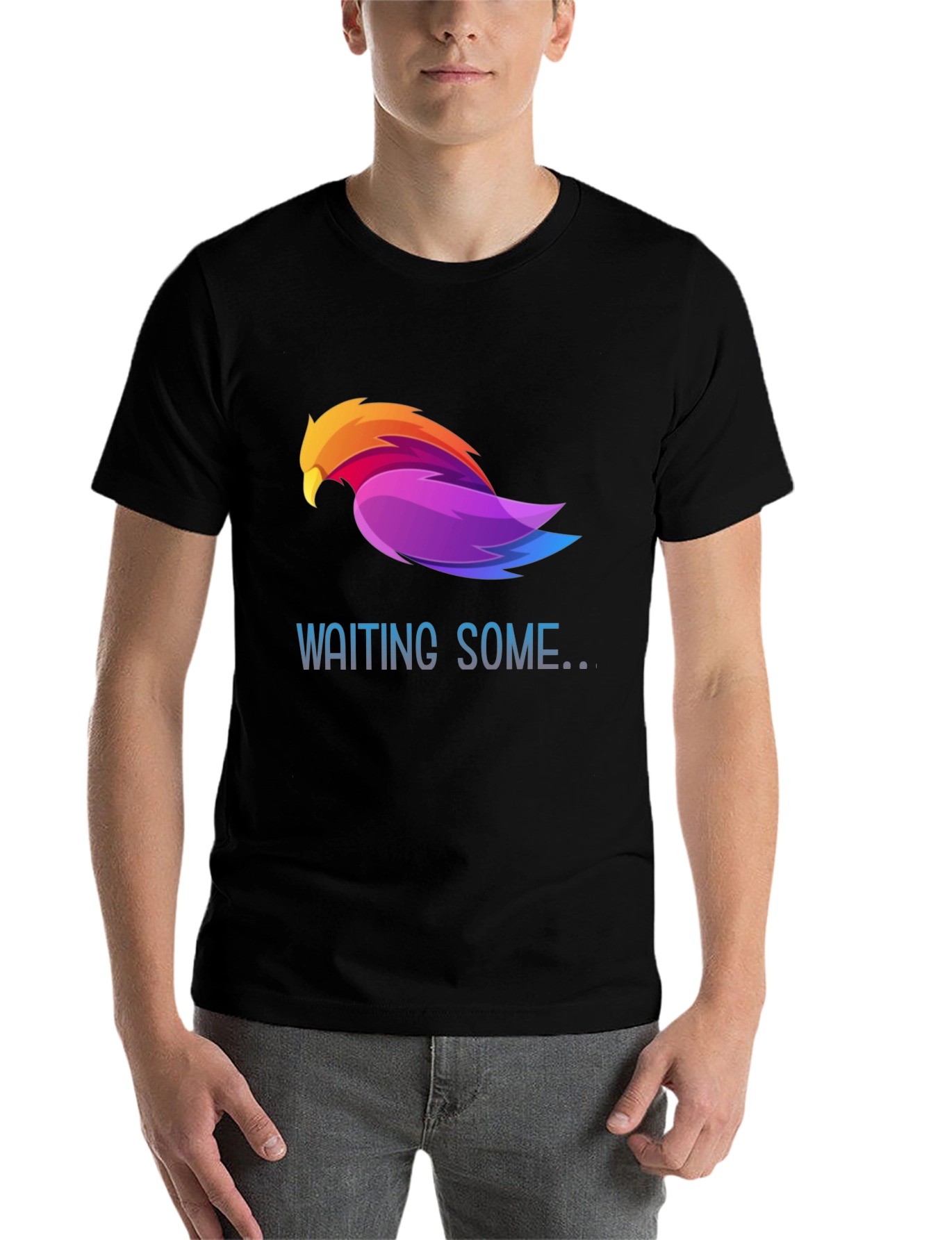 Black Waiting Some Colorful Bird Graphic T-Shirt view 7