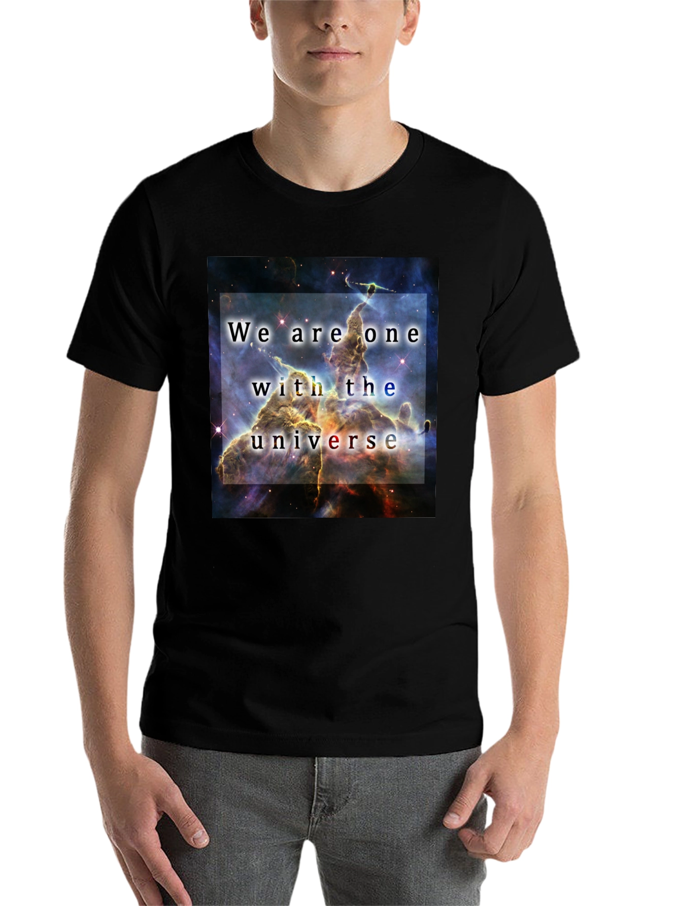 Black We Are One With The Universe Graphic T-Shirt view 7
