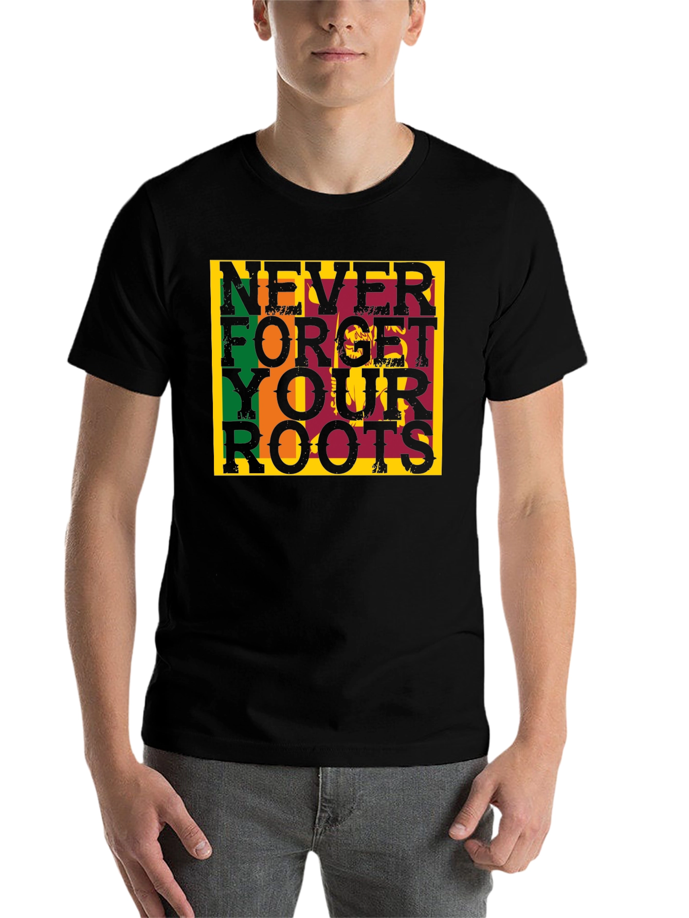 Black Never Forget Your Roots Graphic Tee view 7