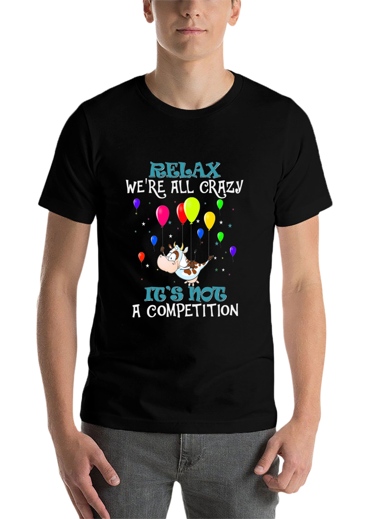 Black Relax We're All Crazy Graphic Tee view 7