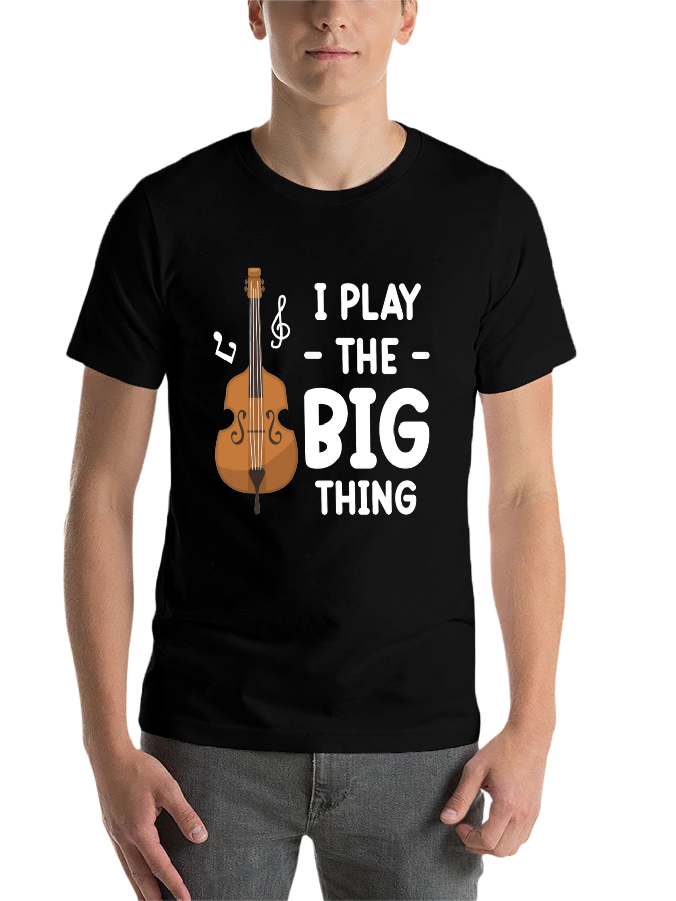 Black I Play the Big Thing T-Shirt - Bass Guitar Tee view 7