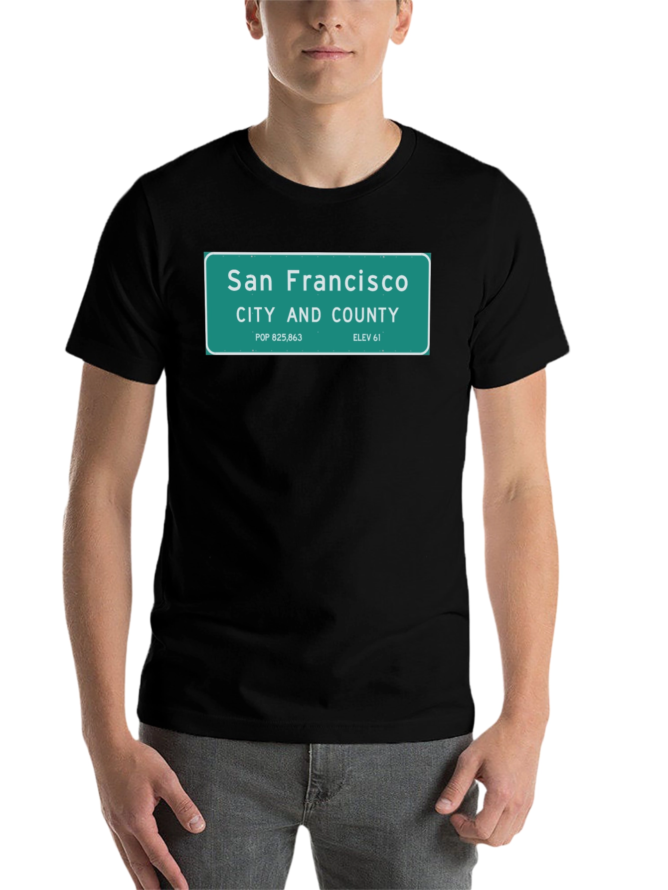 Black San Francisco City Sign T-Shirt - Black view 7