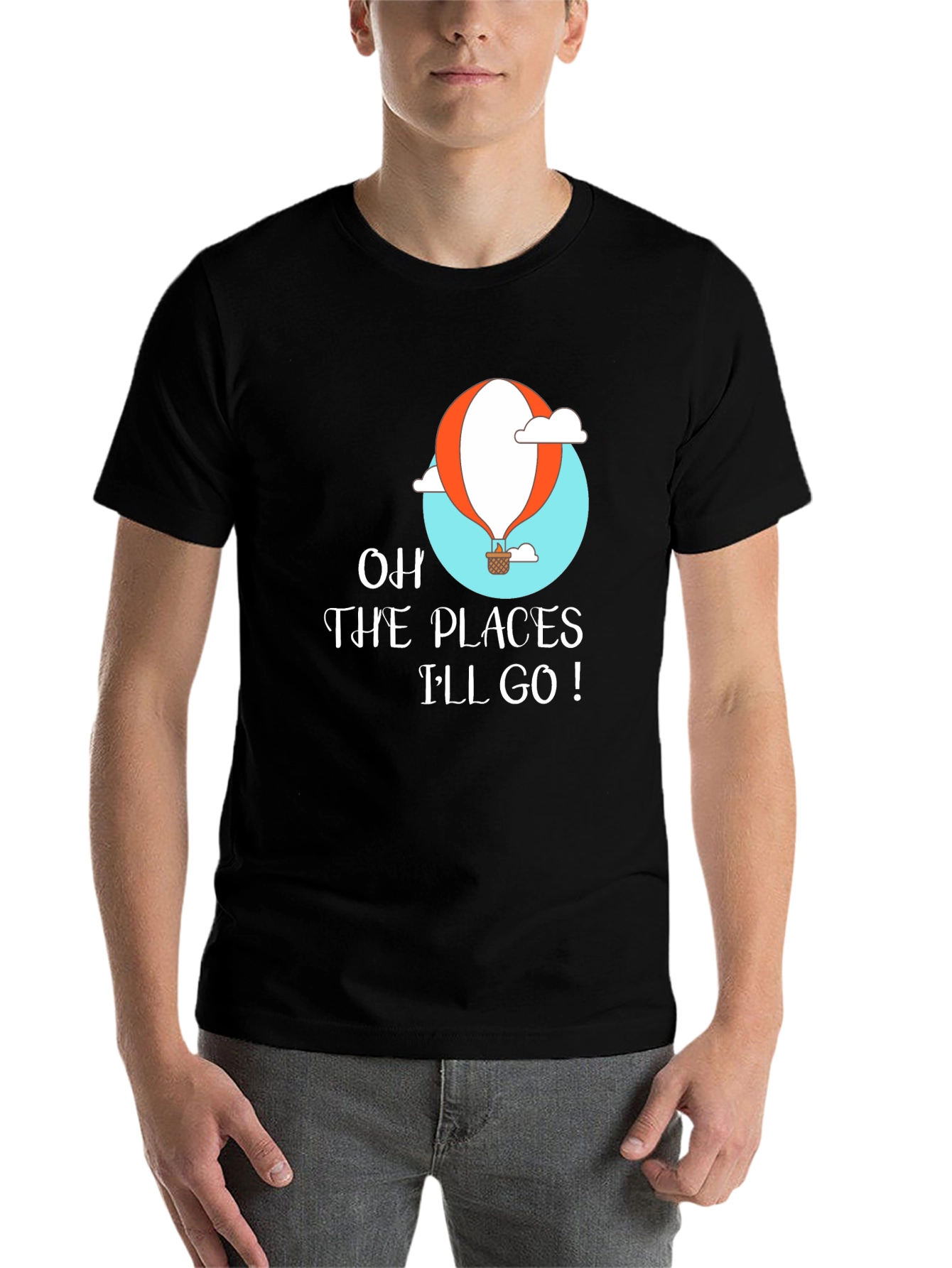 Black Oh The Places I'll Go T-Shirt, Travel Tee view 7